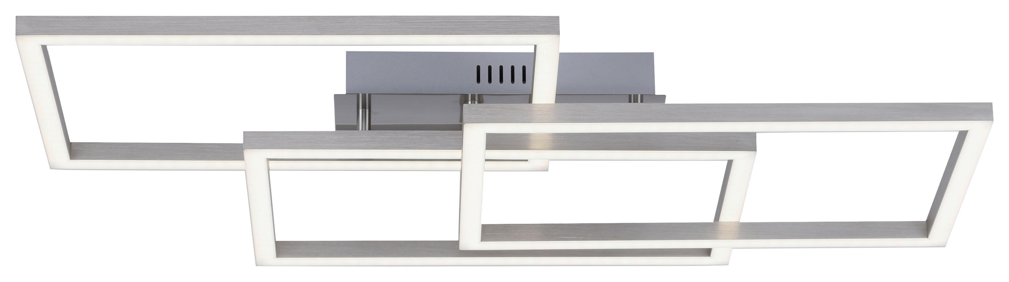 Just Light Smarte LED-Deckenleuchte MAXI 16431-55 stahlfarbig weiß Metall Kunststoff B/H/T: ca. 50x10,5x82 cm 3 Brennstellen LOLAsmart-MAXI - weiß/stahlfarbig (50,00/10,50/82,00cm) - Just Light