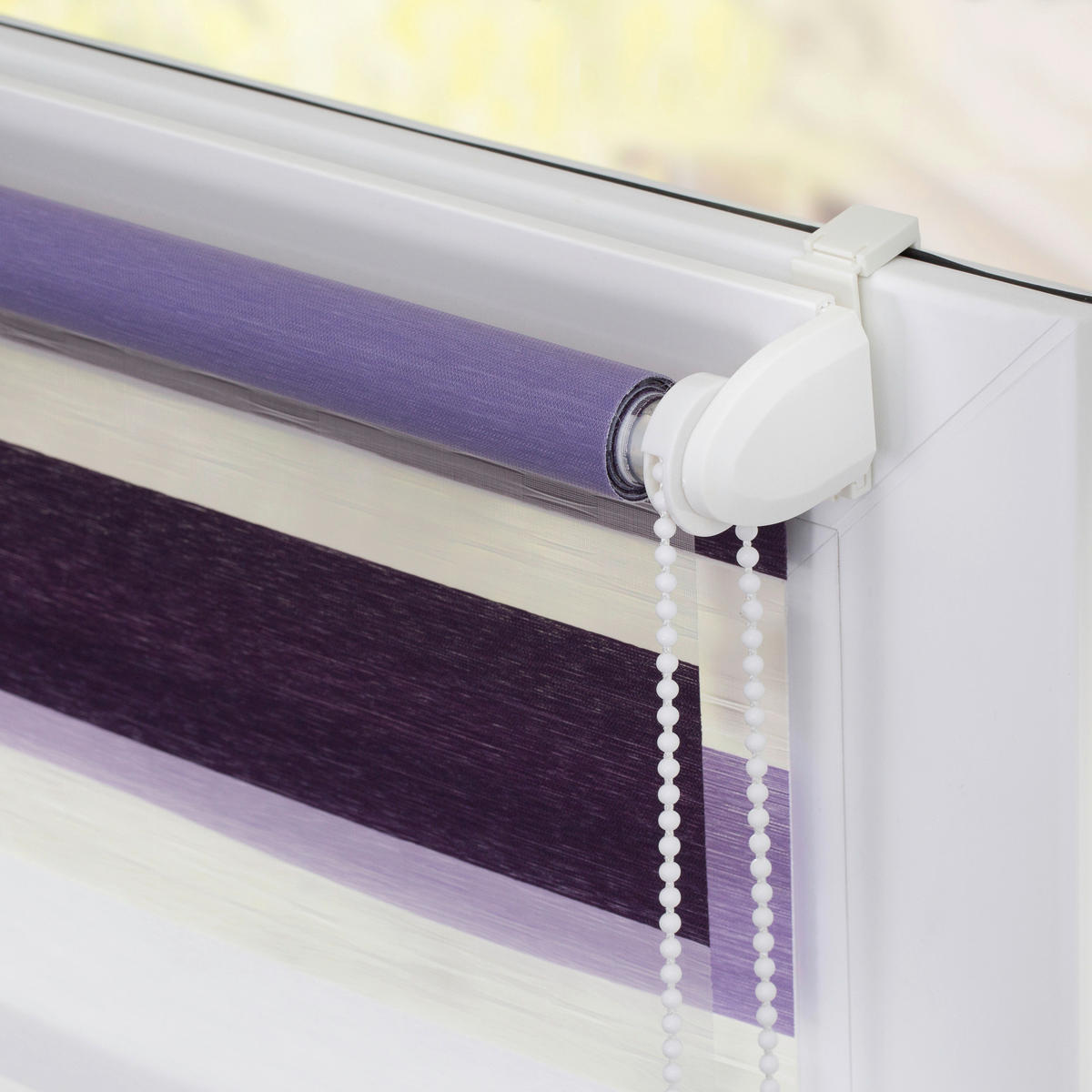 Doppelrollo Duo lila B/L: ca. 90x150 cm Duo - lila/weiß (90,00/150,00cm) - LICHTBLICK