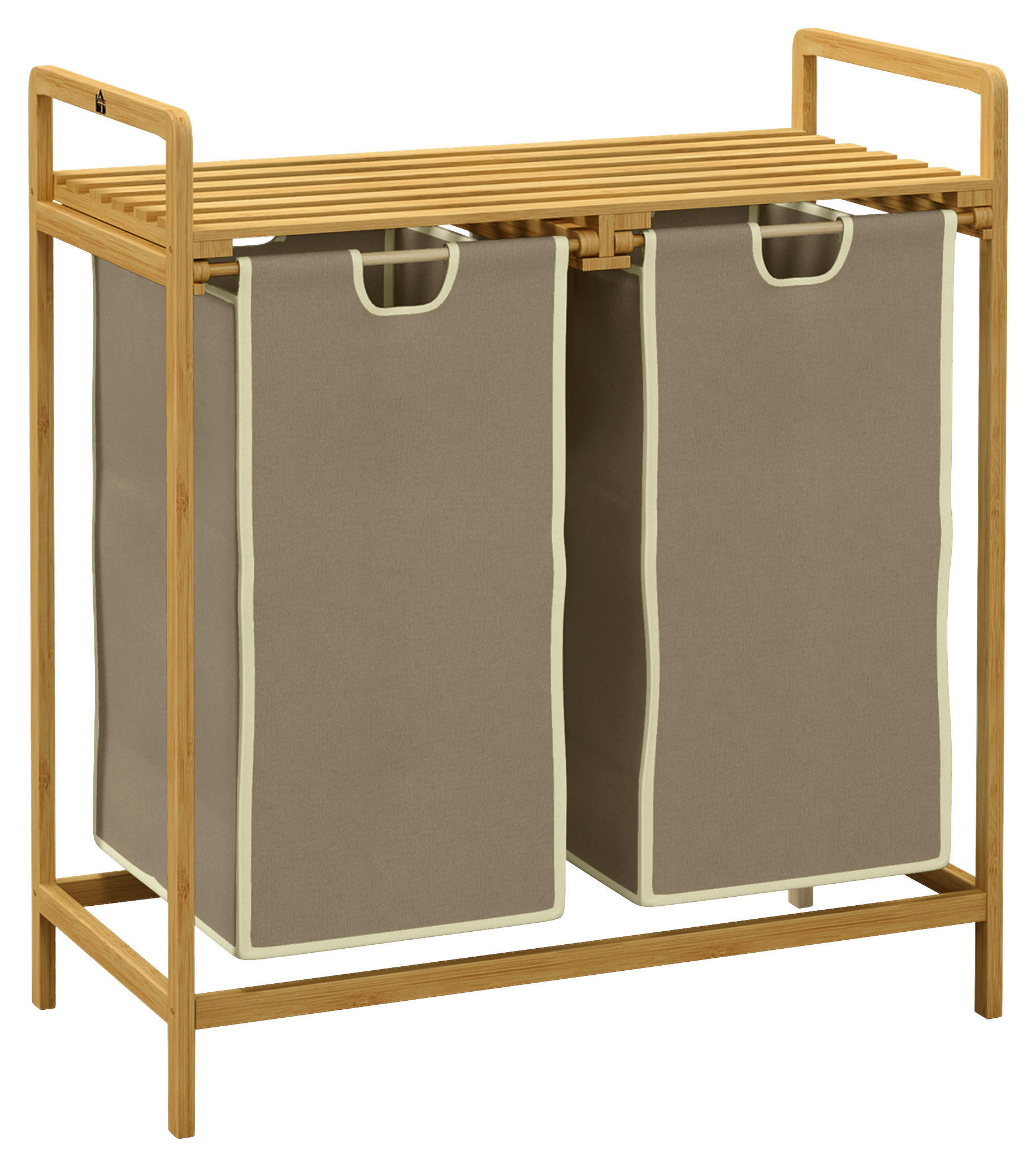 HOMCOM Wäschekorb creme B/H/L: ca. 33x63,5x73 cm Wäschekorb - natur/creme (73,00/33,00/63,50cm) - HOMCOM
