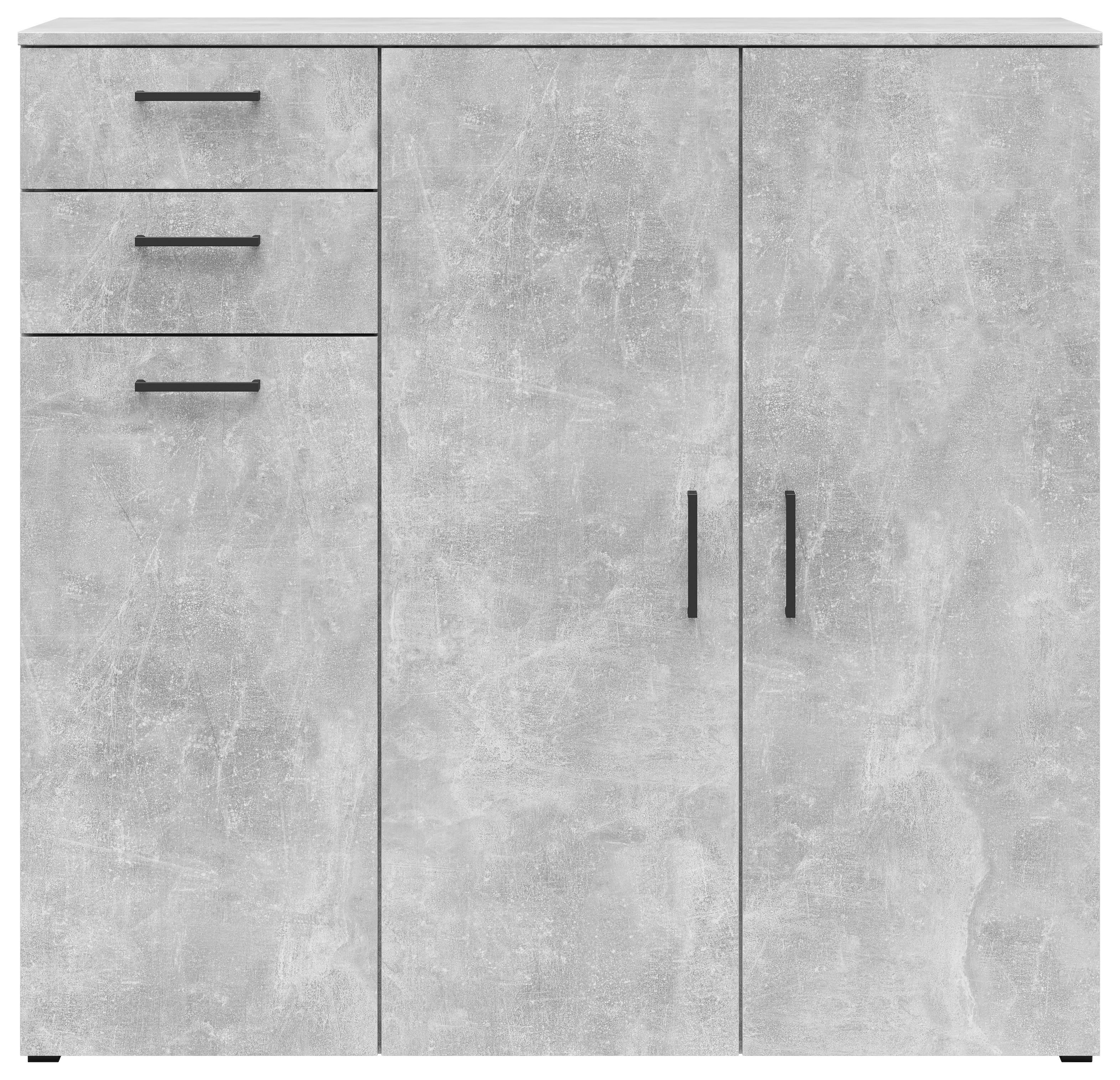 Kommode Multi-Stauraum Typ 33 Beton Optik B/H/T: ca. 120x115x40 cm Multi-Stauraum Typ 33 - Beton (120,00/115,00/40,00cm)