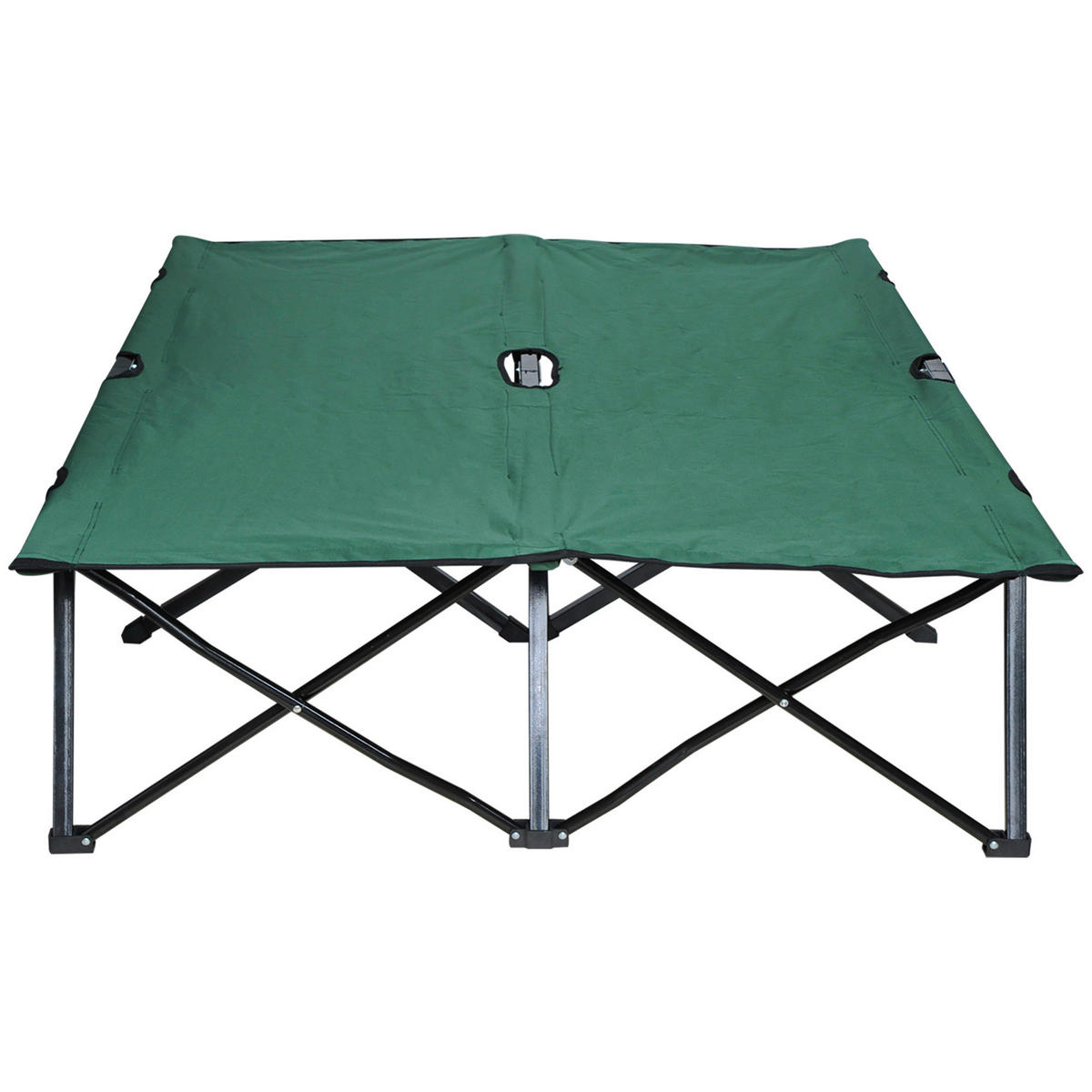 Outsunny Campingartikel B/H/L: ca. 125x193x40 cm Feldbett - schwarz/grün (40,00/125,00/193,00cm) - Outsunny