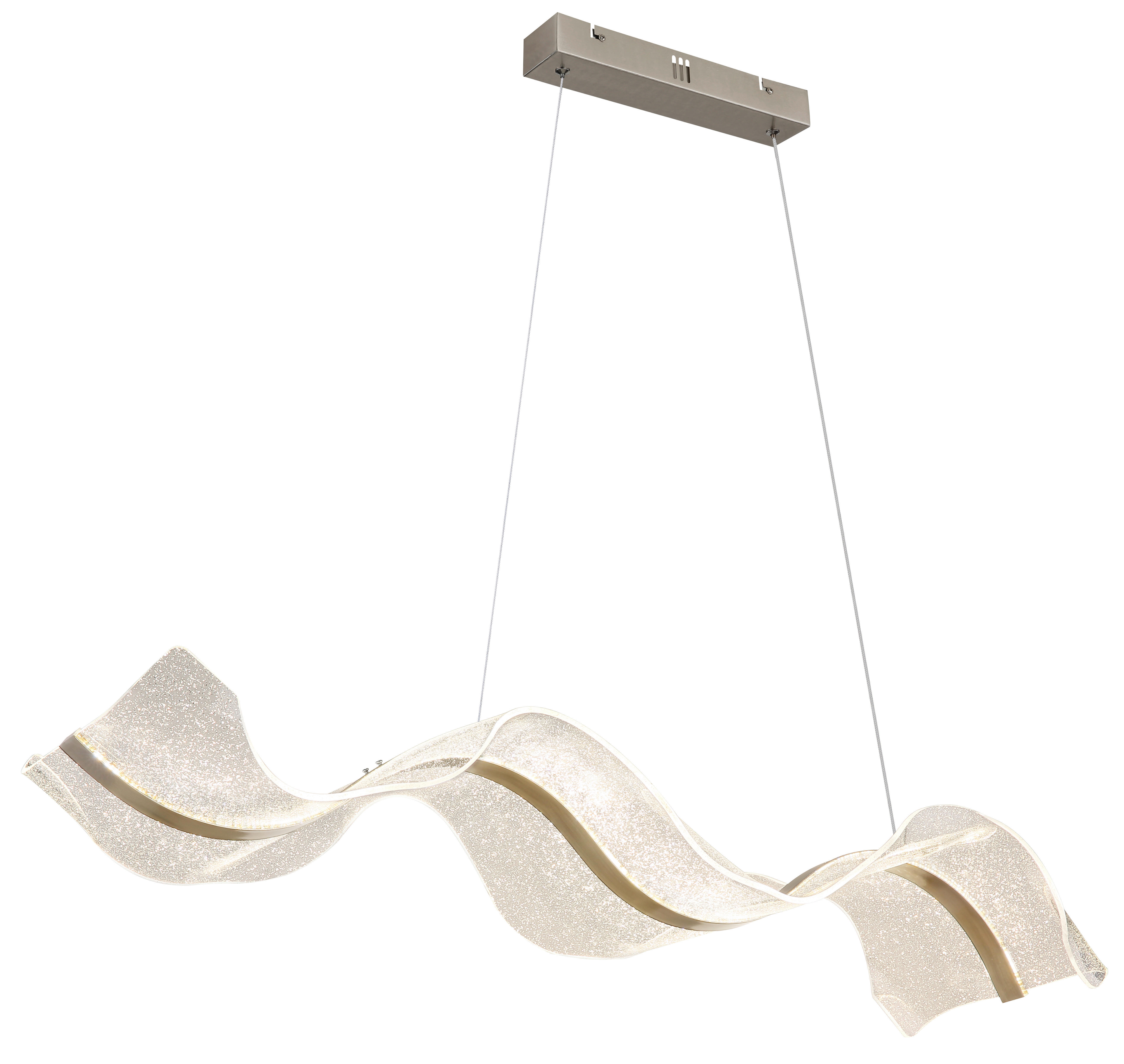 GLOBO LED-Pendelleuchte nickel matt Aluminium Metall B/H/T: ca. 29x120x101 cm SAQUE - nickel matt (29,00/120,00/101,00cm) - GLOBO