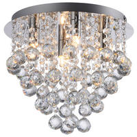 Just Light LED-Kronleuchter Chrom B/H/L: ca. 28x25x28 cm LED-Deckenleuchte_Kulunka - Chrom (28,00/28,00/25,00cm) - Just Light