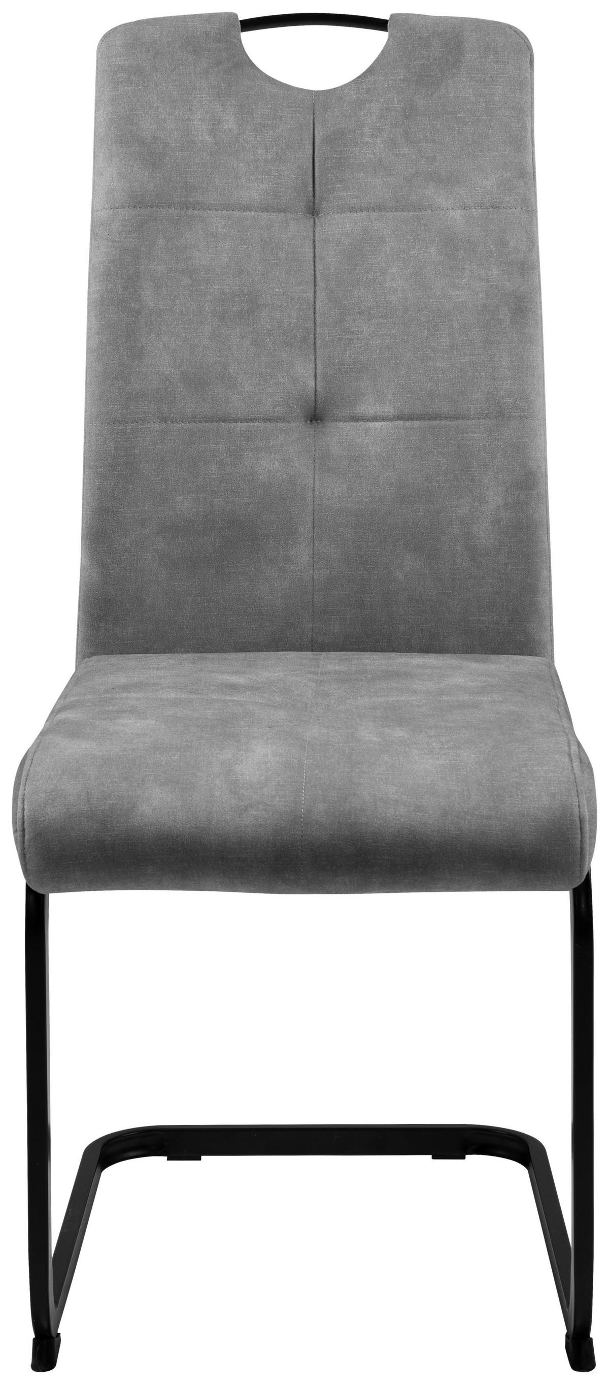 Schwingstuhl Zora hellgrau Microfaser B/H/T: ca. 42x100x61 cm Zora - hellgrau/schwarz (42,00/100,00/61,00cm)