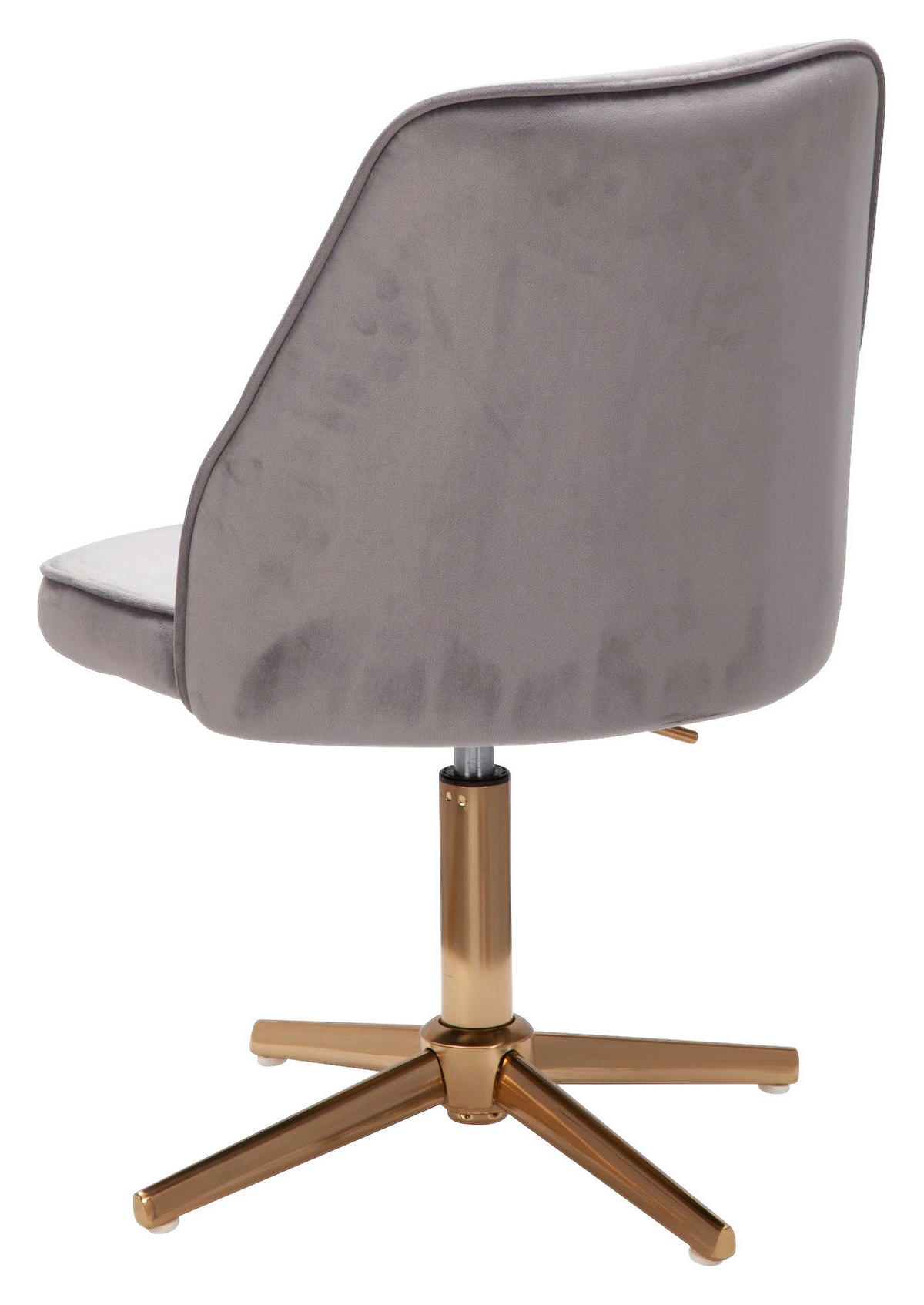 Drehstuhl grau gold Stoff Eisen Drehstuhl - gold/grau (60,00/80,00/60,00cm) - Wohnling