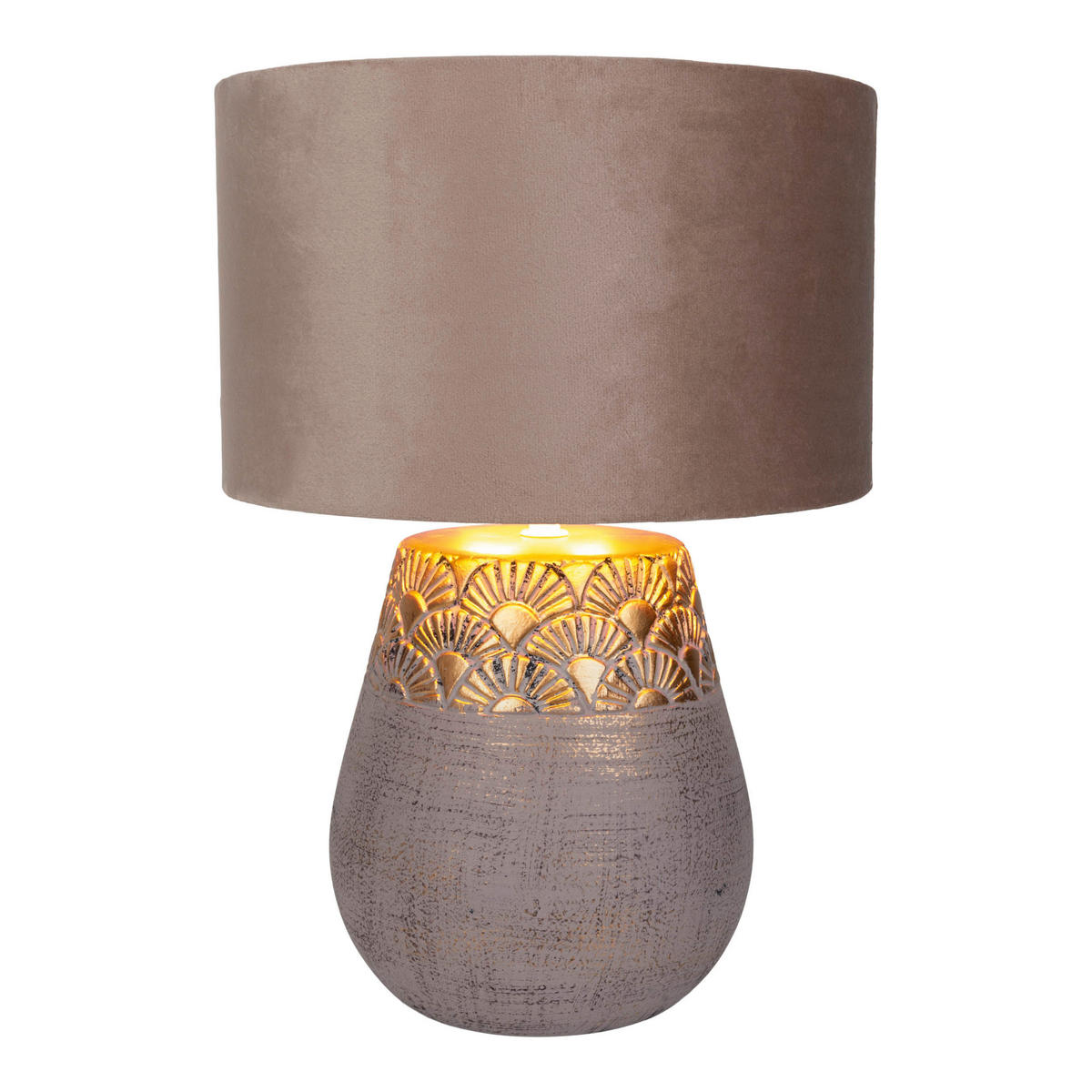 Näve Leuchten Tischleuchte beige Keramik B/H/T/D: ca. 26x39x26x26 cm E27 1 Brennstellen BRONCO - beige (26,00/39,00/26,00cm) - Näve Leuchten