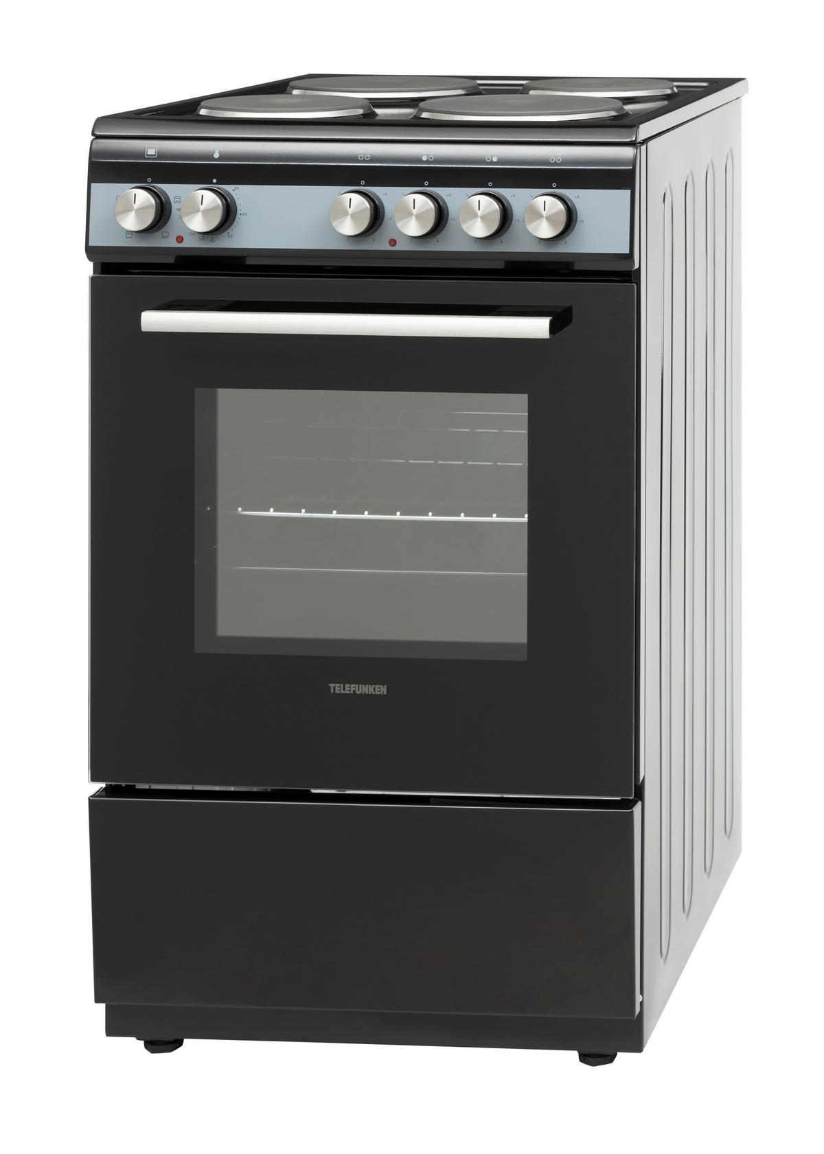 TELEFUNKEN Stand-Elektroherd TF-FS-5060-H4 schwarz B/H/T: ca. 50x85x60 cm Stand-Elektroherd TF-FS-5060-H4 - schwarz (50,00/85,00/60,00cm) - TELEFUNKEN