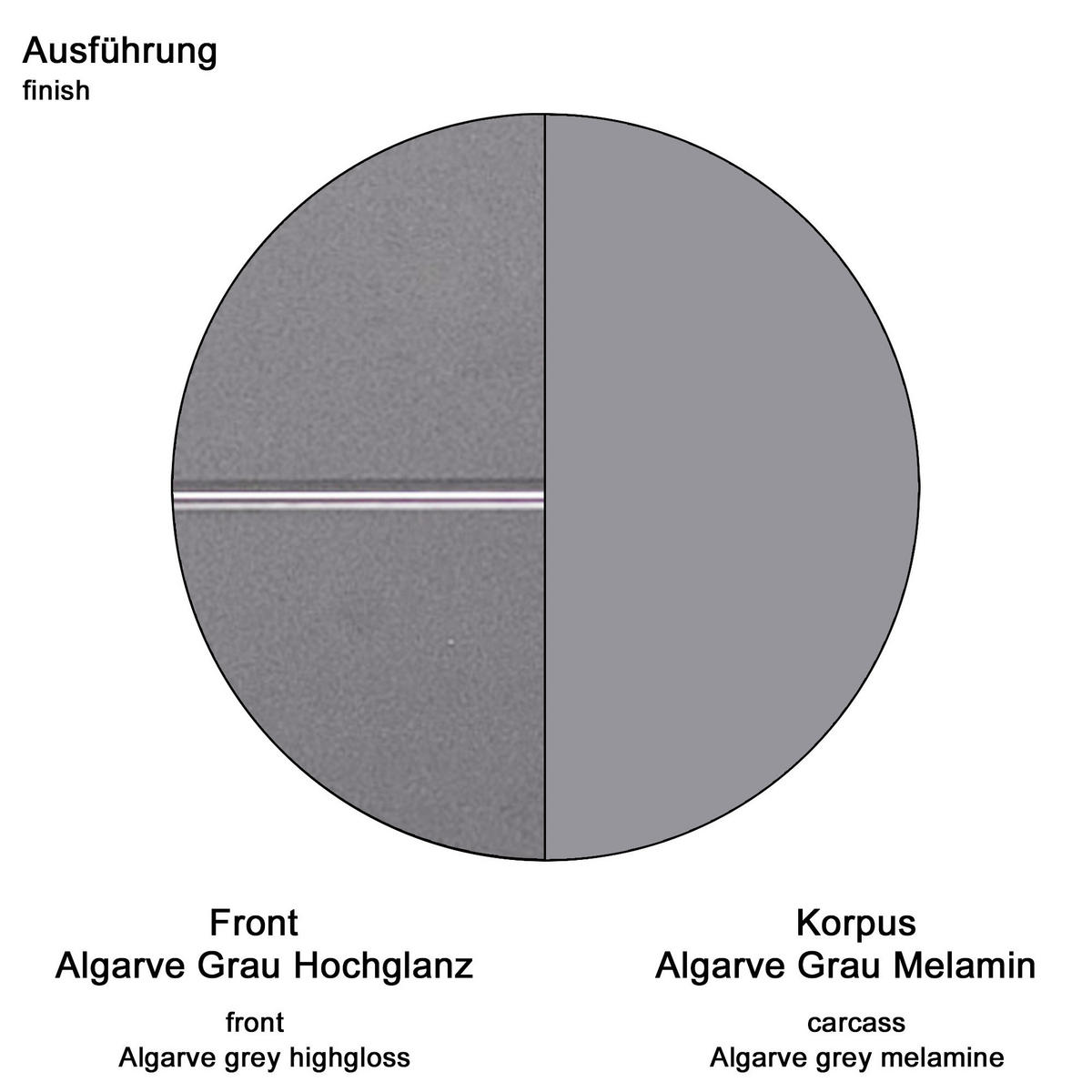 Garderobenschrank Amanda grau Hochglanz grau B/H/T: ca. 62x195x38 cm Amanda - grau (62,00/195,00/38,00cm) - Trendteam