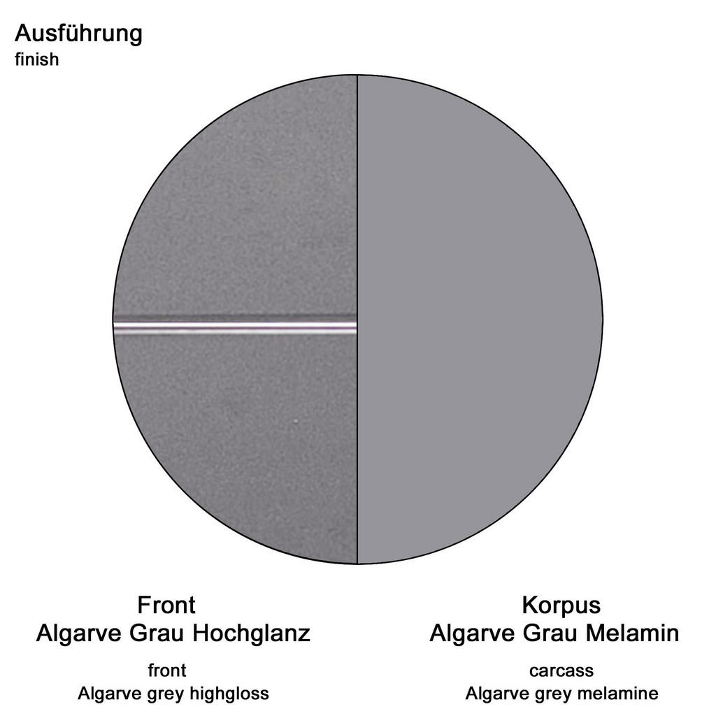 Thumbnail - Garderobenschrank Amanda grau Hochglanz grau B/H/T: ca. 62x195x38 cm