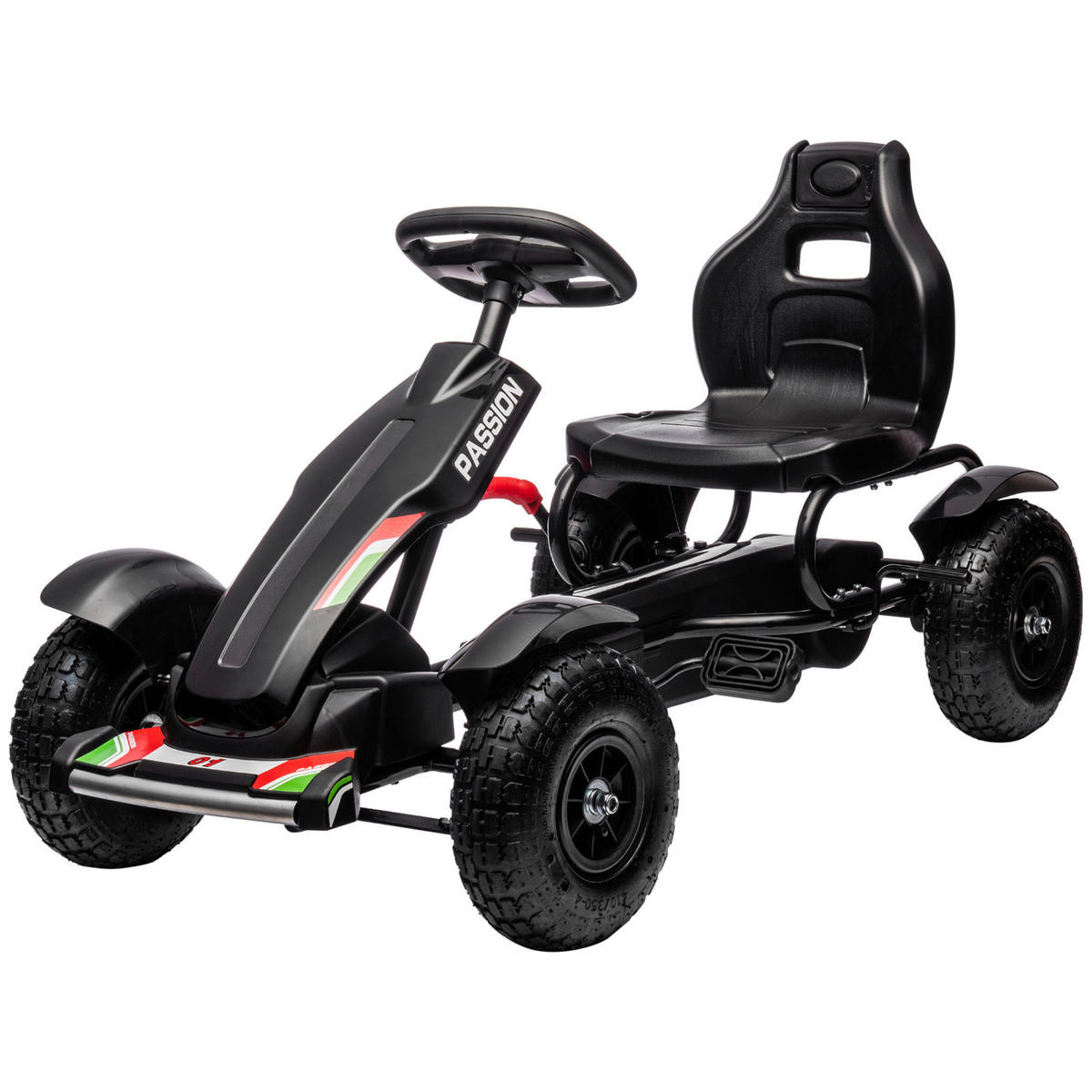 HOMCOM Kinder-Fahrzeug schwarz B/H/L: ca. 58x121x61 cm Gokart - schwarz (61,00/58,00/121,00cm) - HOMCOM