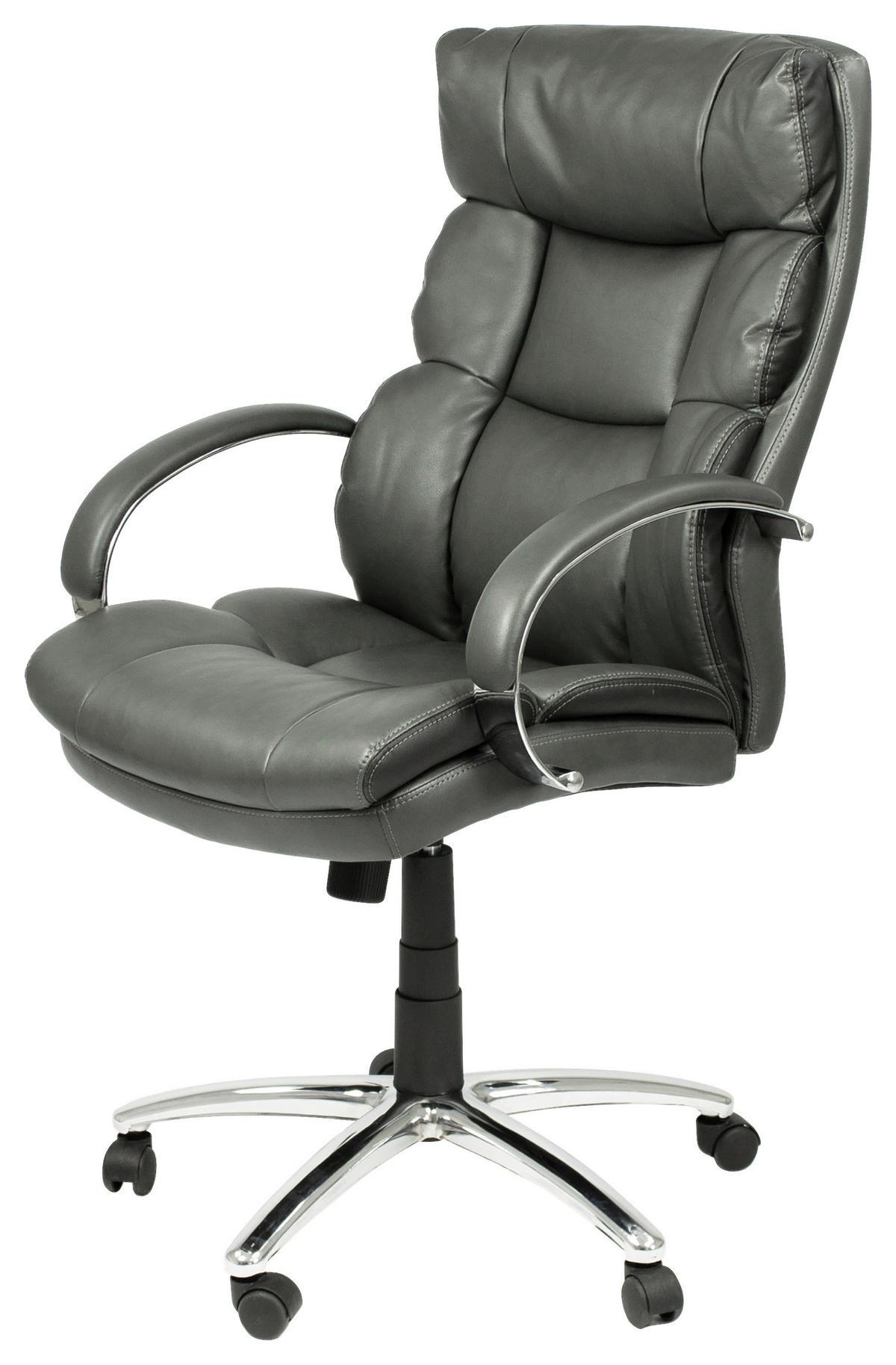 XXL-Chefsessel PAUL-XXL grau Chrom Kunstleder Metall PAUL-XXL - Chrom/grau - byLIVING