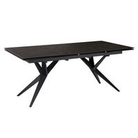 Esstisch schwarz Marmor Optik B/H/T: ca. 180x76x95 cm Esszimmertisch - schwarz (180,00/76,00/95,00cm) - Wohnling