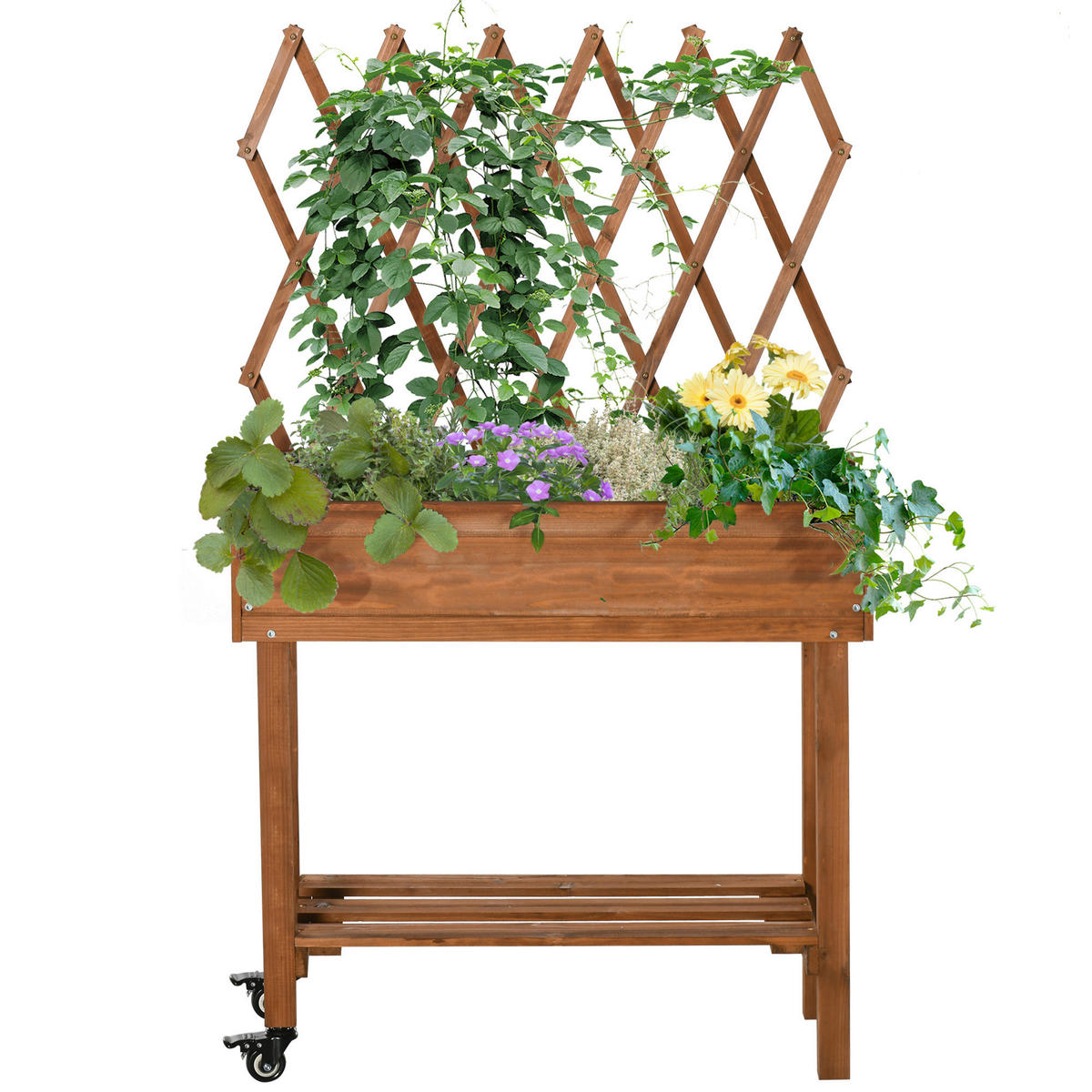 Outsunny Hochbeet braun B/H/L: ca. 29x130x79 cm Hochbeet - braun (79,00/29,00/130,00cm) - Outsunny