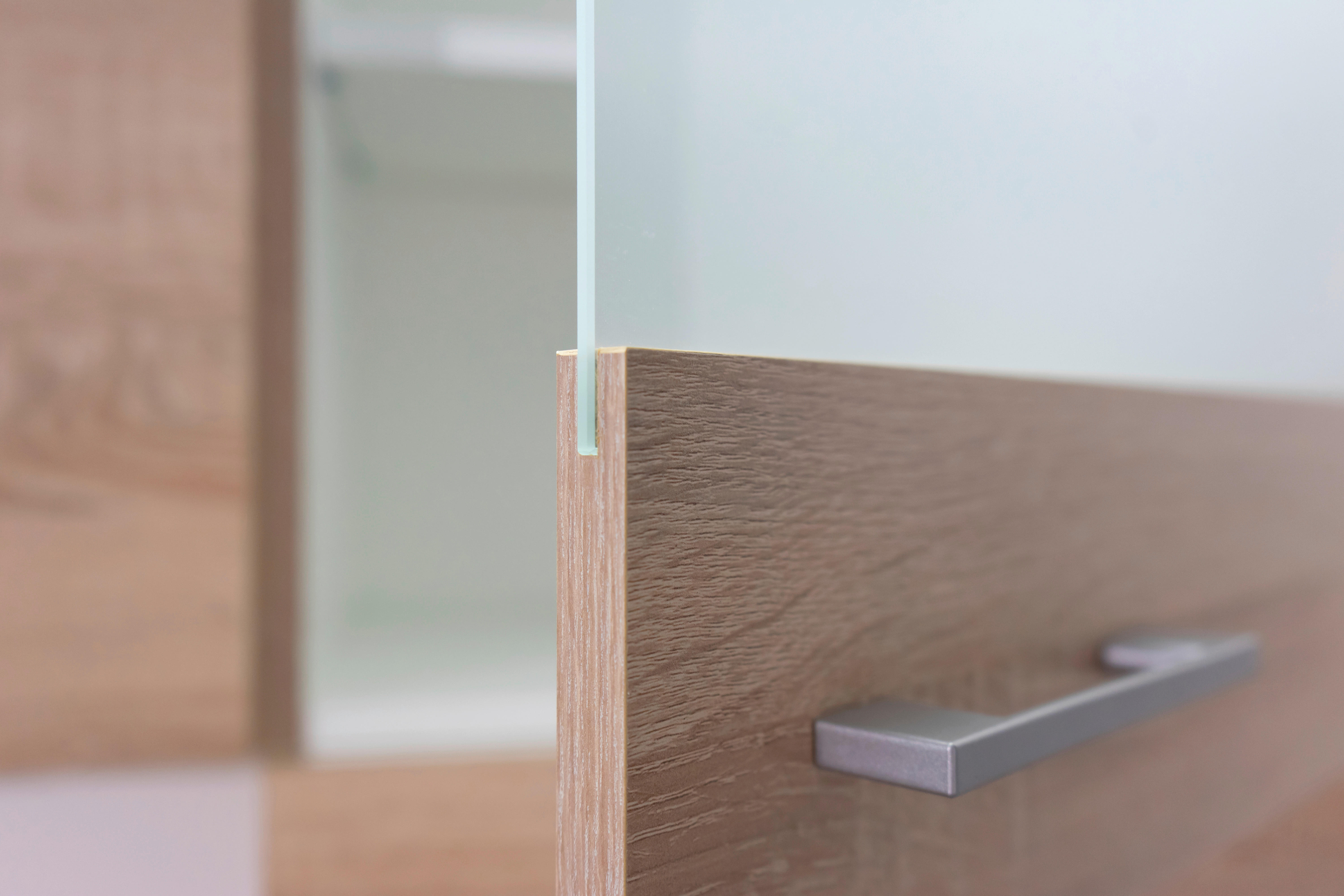 Glashängeschrank Samoa weiß Eiche Nachbildung B/H/T: ca. 50x54,8x32 cm Samoa - Eiche/weiß (50,00/54,80/32,00cm) - Flex-Well