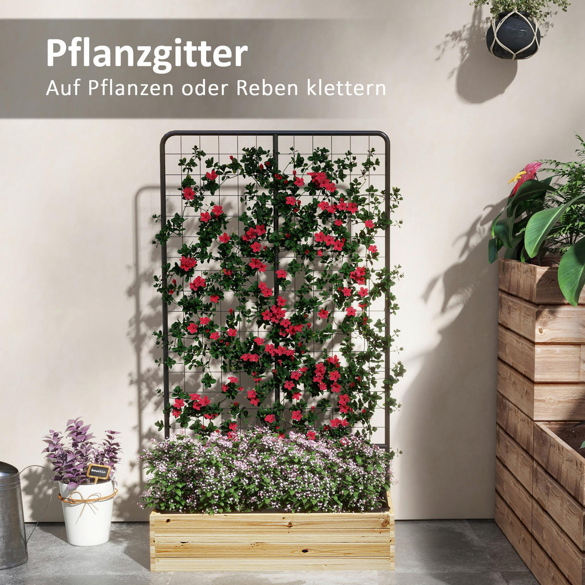 Outsunny Gartenbeet natur Polypropylen B/H/L: ca. 38x80x145 cm Gartenbeet - natur (145,00/38,00/80,00cm) - Outsunny