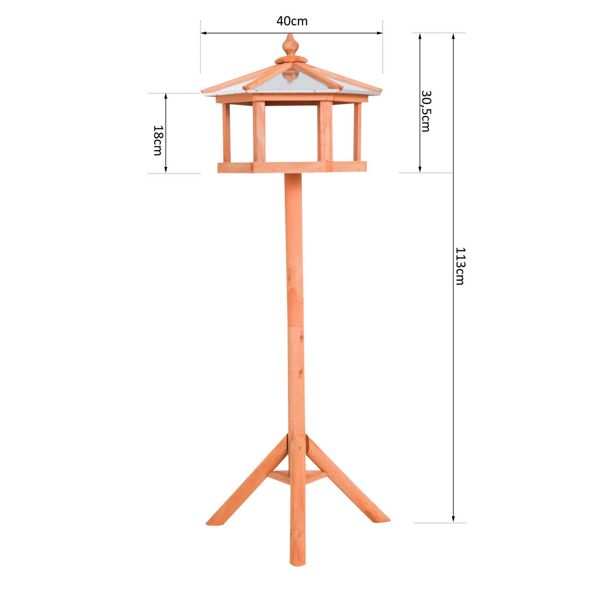 PawHut Vogelhaus braun Kiefer H/D: ca. 110x40 cm Vogelhaus - braun (40,00/110,00cm) - PawHut