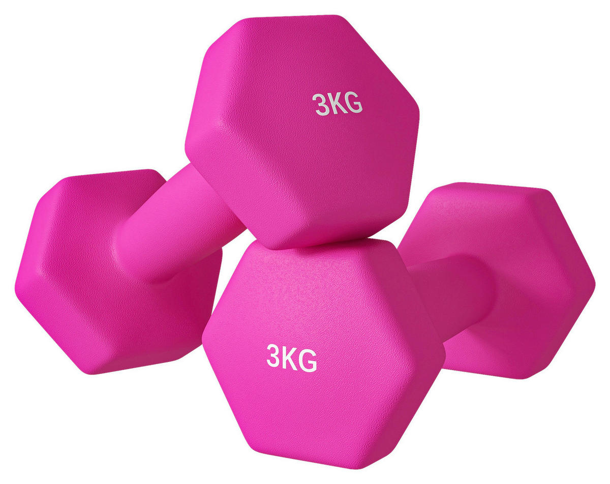 SPORTNOW Kurzhantel rosa Metall B/H/L: ca. 8x8x18 cm Kurzhantel - rosa (18,00/8,00/8,00cm) - SPORTNOW