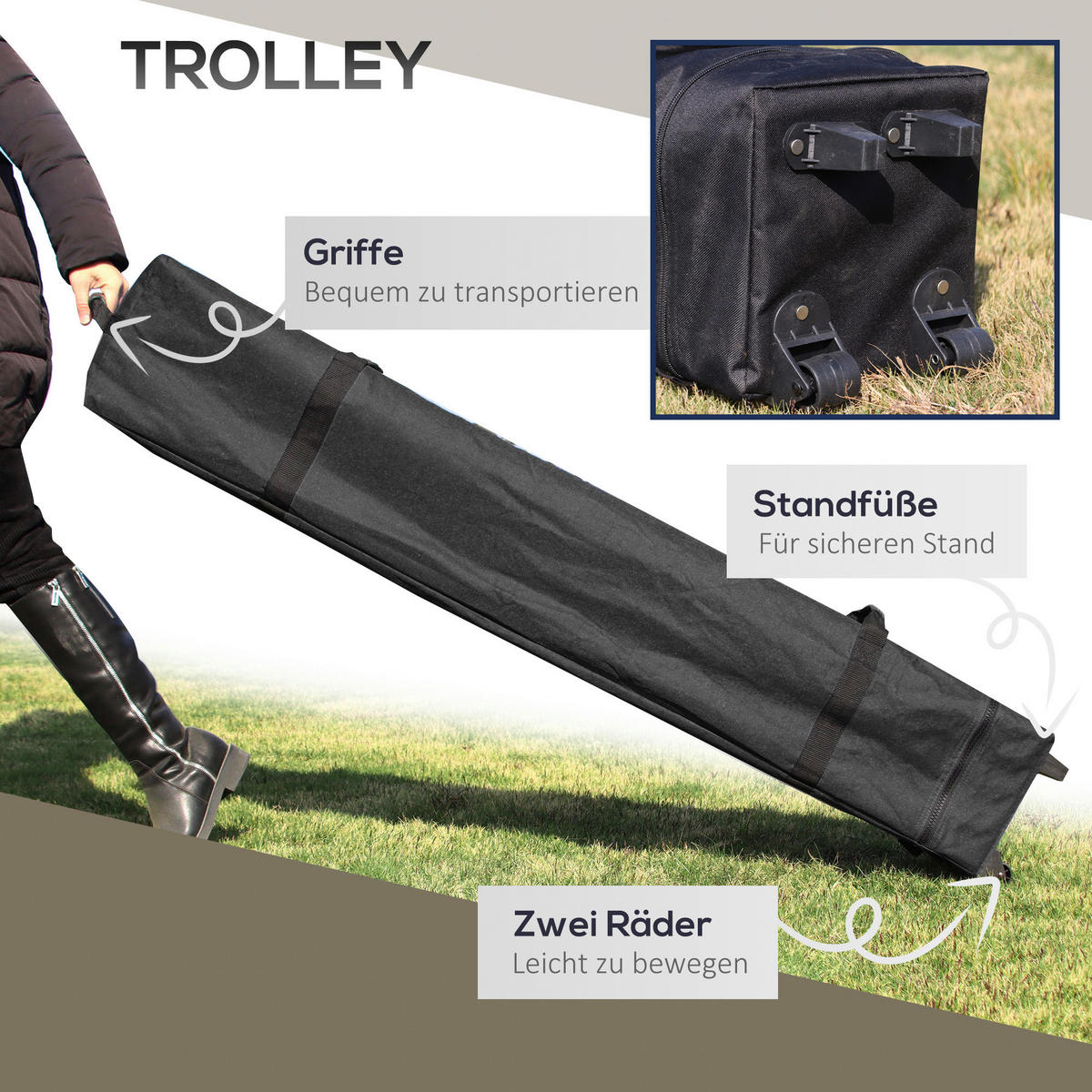 Outsunny Pavillon cremeweiß Polyester B/H/L: ca. 392x283x392 cm Pavillon - cremeweiß (392,00/392,00/283,00cm) - Outsunny