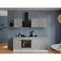 Respekta Küchenblock Malia Beton Optik B/H/T: ca. 210x200x60 cm Malia - Beton/weiß (210,00/200,00/60,00cm) - Respekta