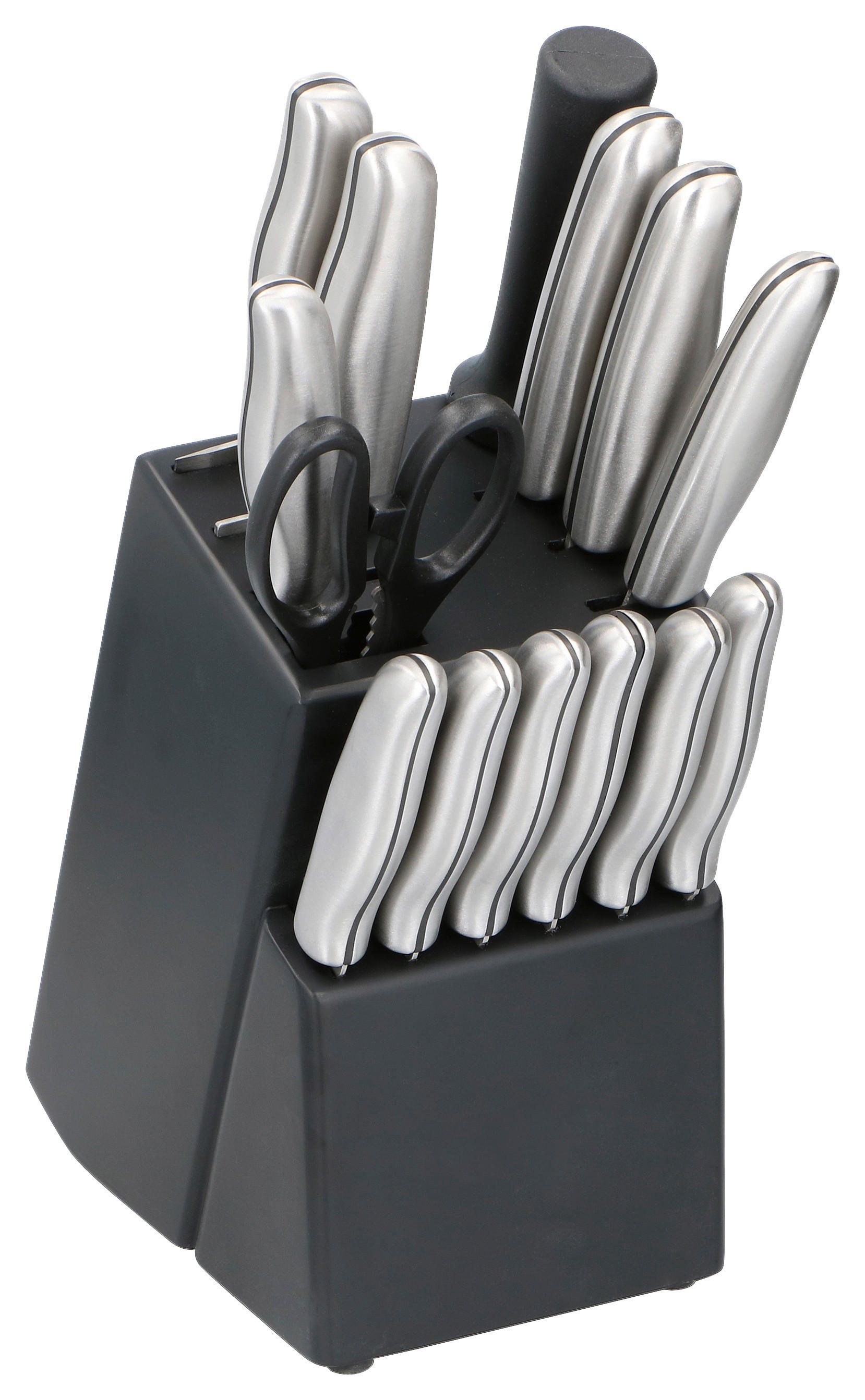 alpina Messerset schwarz Edelstahl 15 tlg. Messerset_in_Block_15tlg. - schwarz/silber (28,50/13,00/34,00cm) - alpina