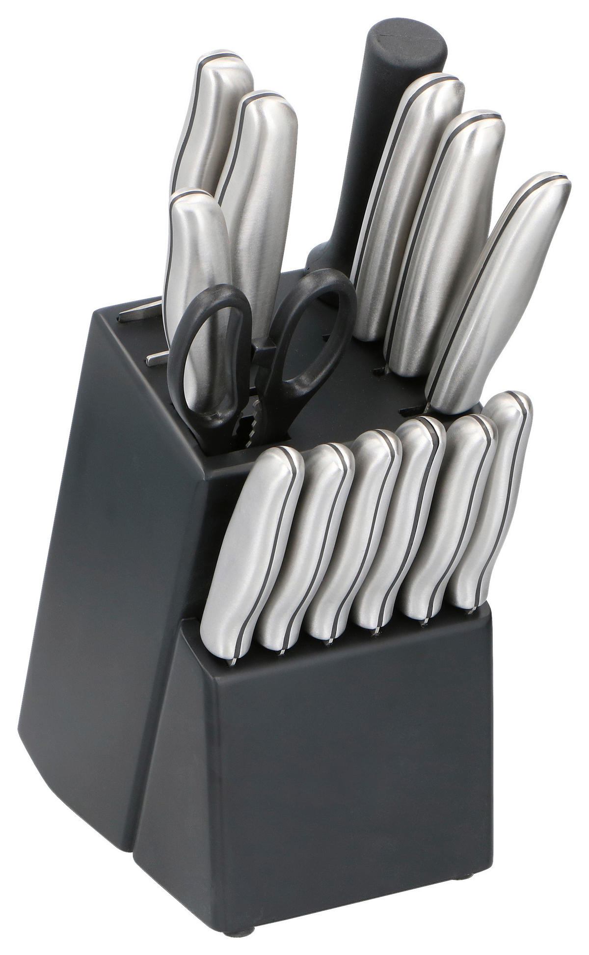 alpina Messerset schwarz Edelstahl 15 tlg. Messerset_in_Block_15tlg. - schwarz/silber (28,50/13,00/34,00cm) - alpina