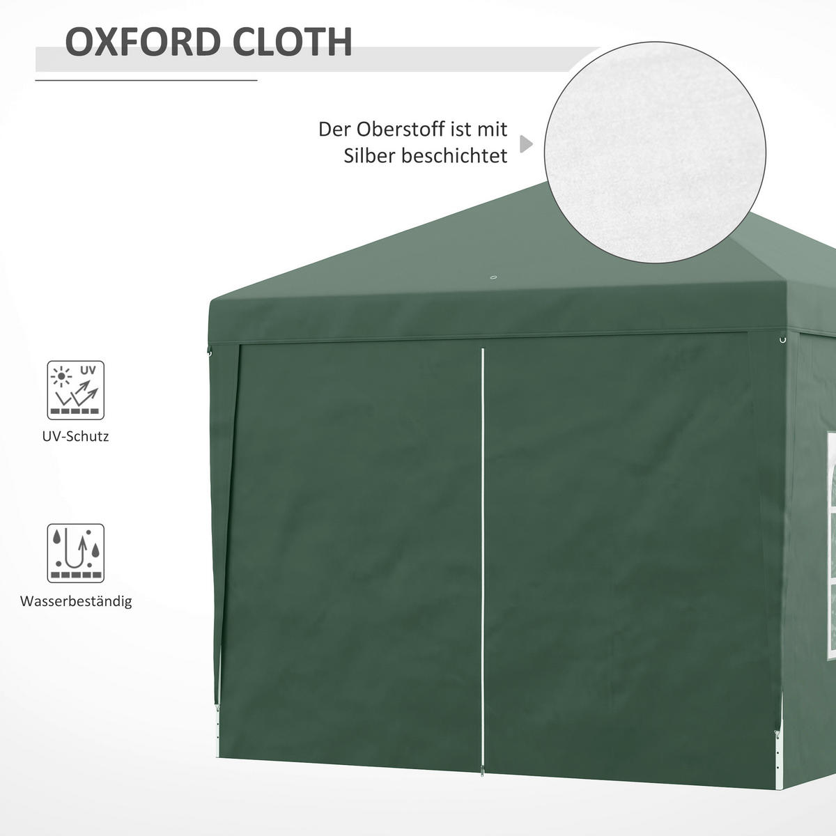 Outsunny Pavillon grün Polyester B/H/L: ca. 2,95x2,58x2,95 cm Pavillon - grün (2,95/2,95/2,58cm) - Outsunny