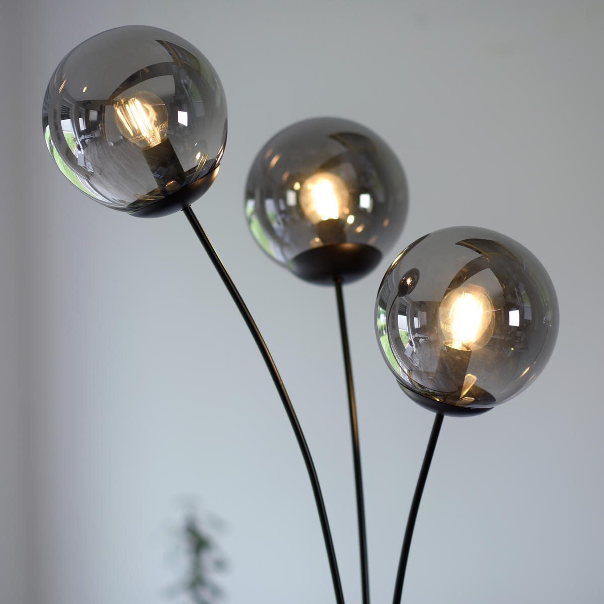 Just Light Stehleuchte BIG WIDOW 14603-18 schwarz Rauchglas Metall B/H: ca. 35x185 cm E14 3 Brennstellen BIG WIDOW - schwarz (35,00/185,00cm) - Just Light