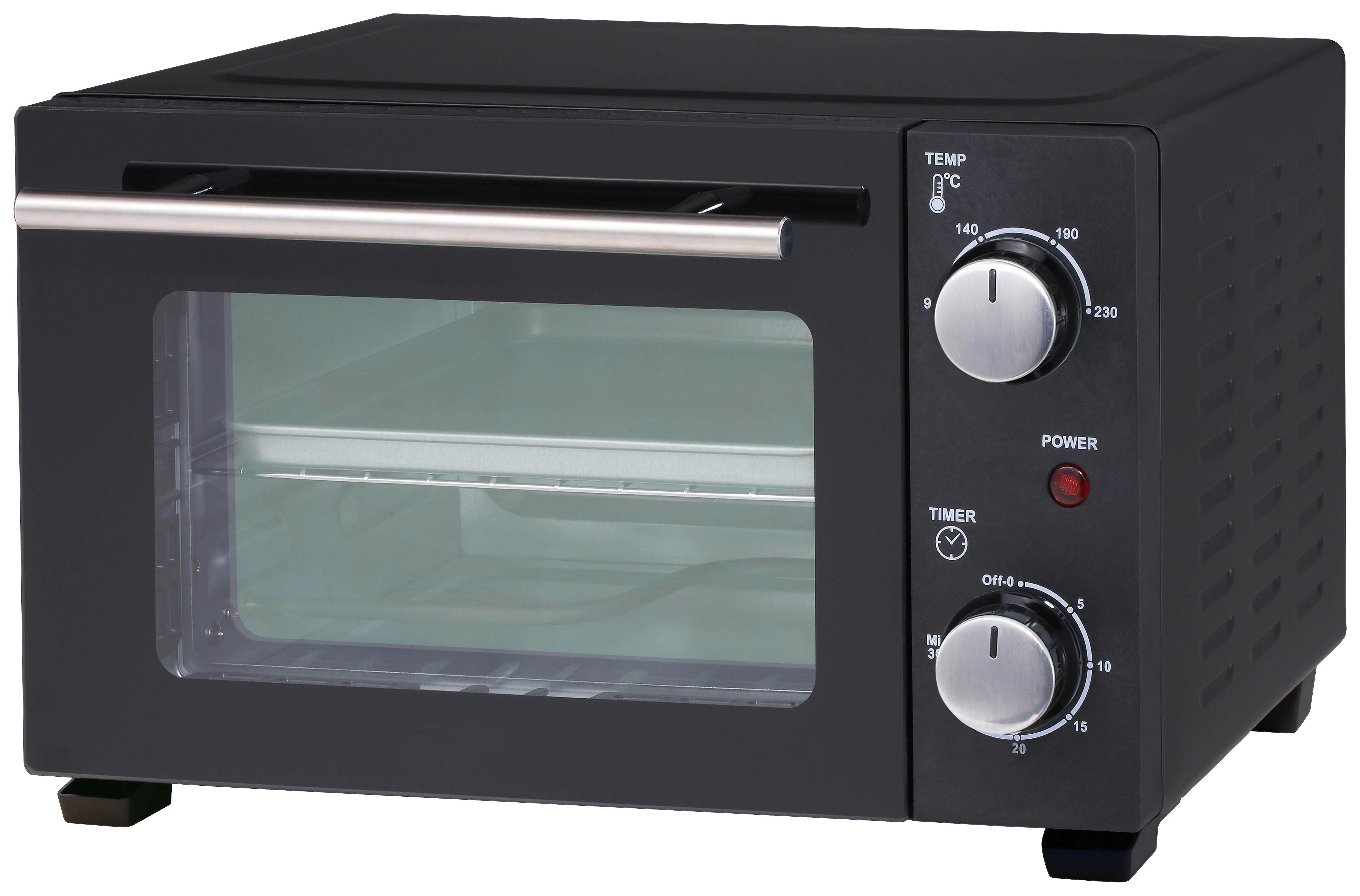 WKM Mini-Backofen PO-800.10W schwarz Metall B/H/T: ca. 37x30x23 cm ca. 10 l