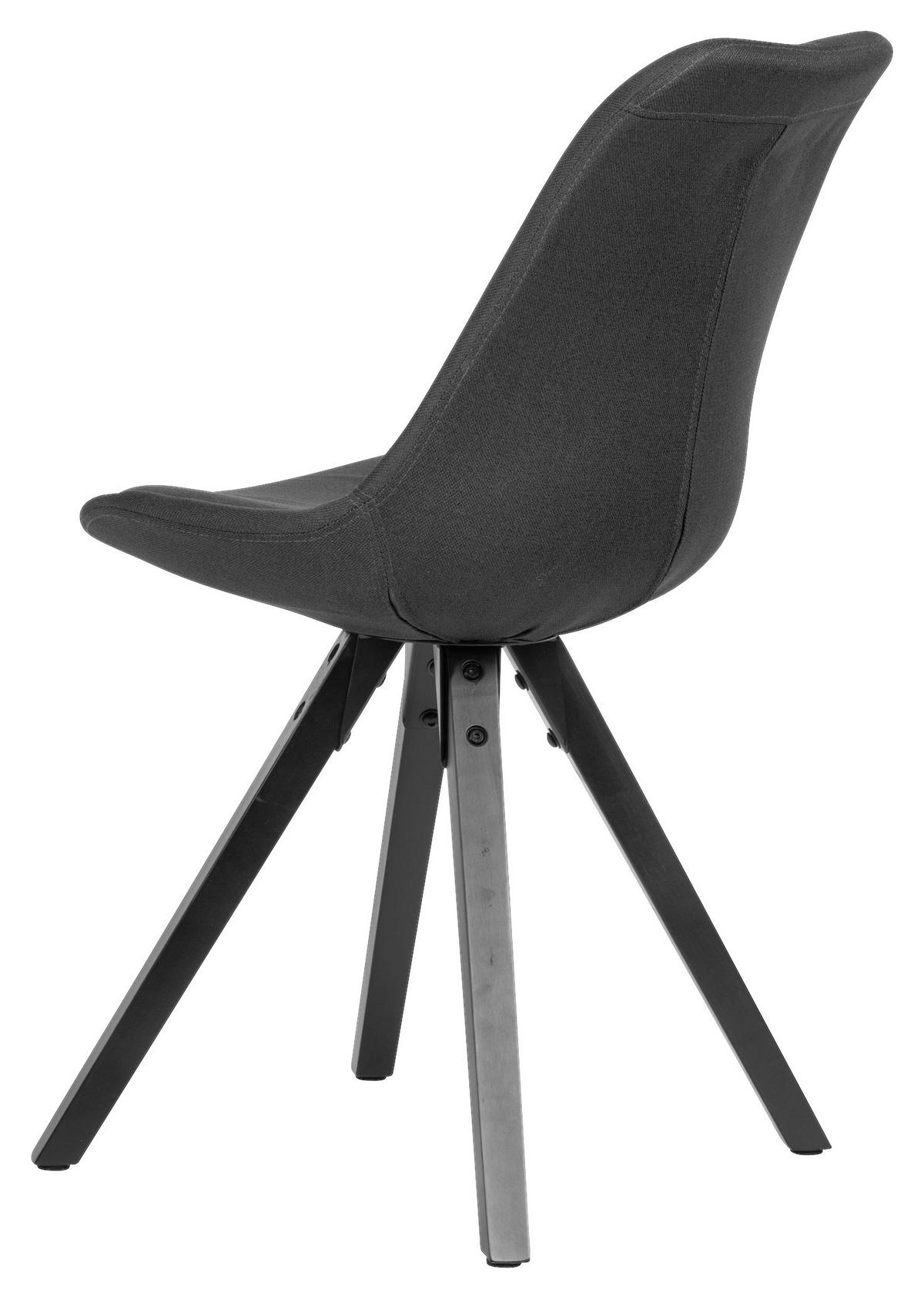 Stuhl 2er-Set anthrazit schwarz Stoff Echtholz B/H/T: ca. 52x87x49 cm 2er-Set - schwarz/anthrazit (52,00/87,00/49,00cm) - Wohnling