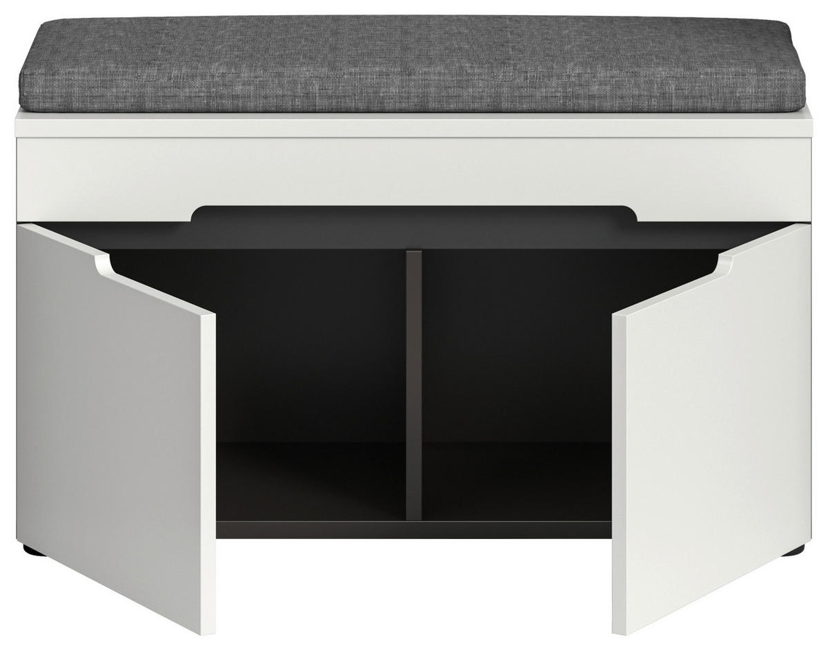 Sitzbank Canu basaltgrau Nachbildung weiß B/H/T: ca. 80x45x37 cm Canu - weiß/basaltgrau (80,00/45,00/37,00cm) - xonox.home