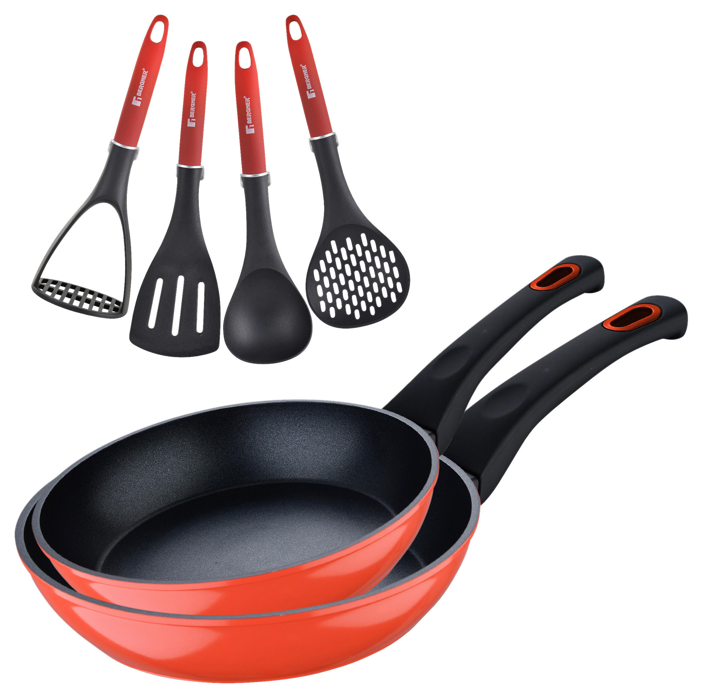 BERGNER Pfannenset CLASSIQUE rot Stahl CLASSIQUE - rot - BERGNER