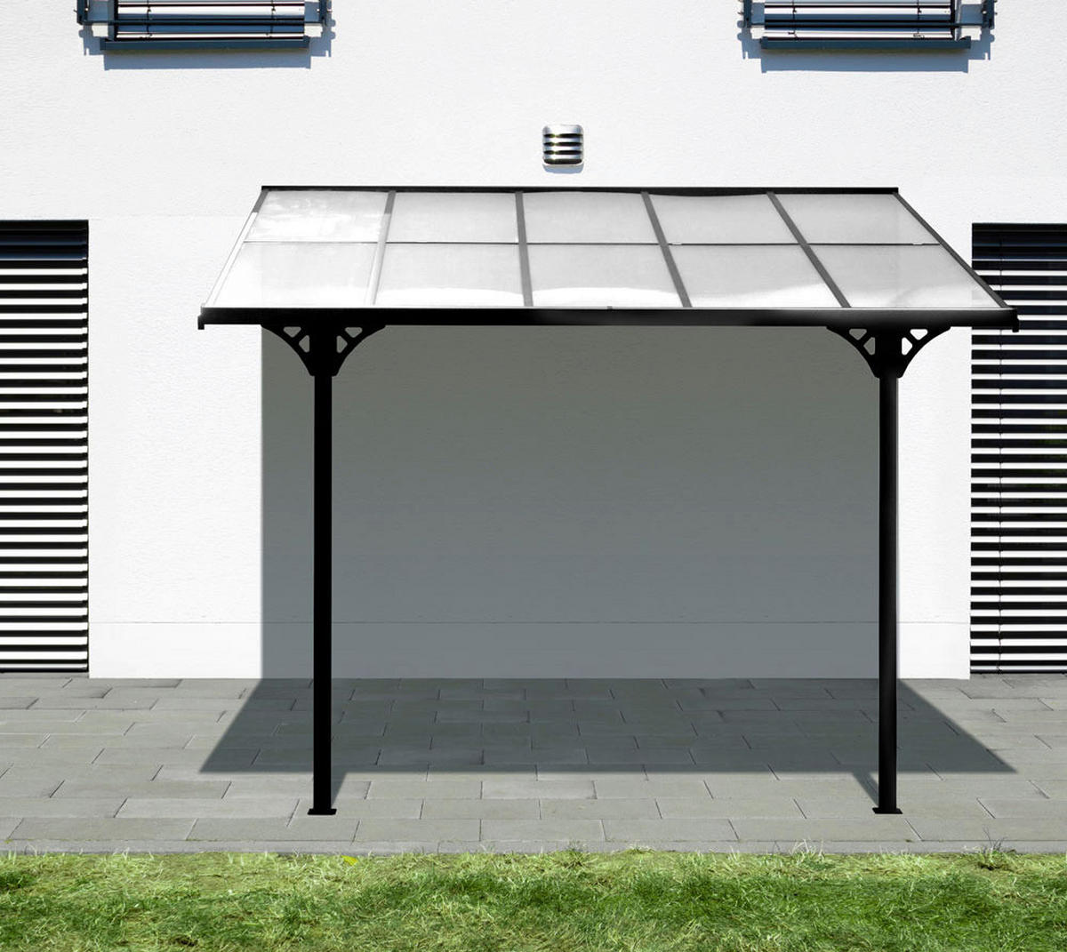 Westmann Terrassenüberdachung Bruce schwarz Aluminium B/H/T: ca. 313x270x300 cm Bruce - schwarz (313,00/270,00/300,00cm) - Westmann