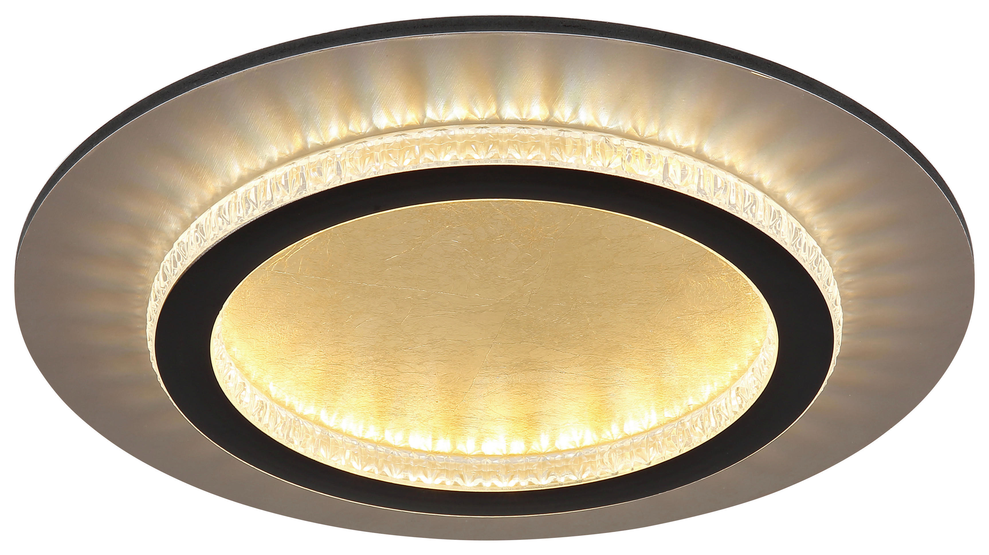 GLOBO LED-Deckenleuchte gold klar mattschwarz Kunststoff Metall H/D: ca. 5,5x35 cm 1 Brennstellen JAYDEN - gold/klar (35,00/5,50cm) - GLOBO
