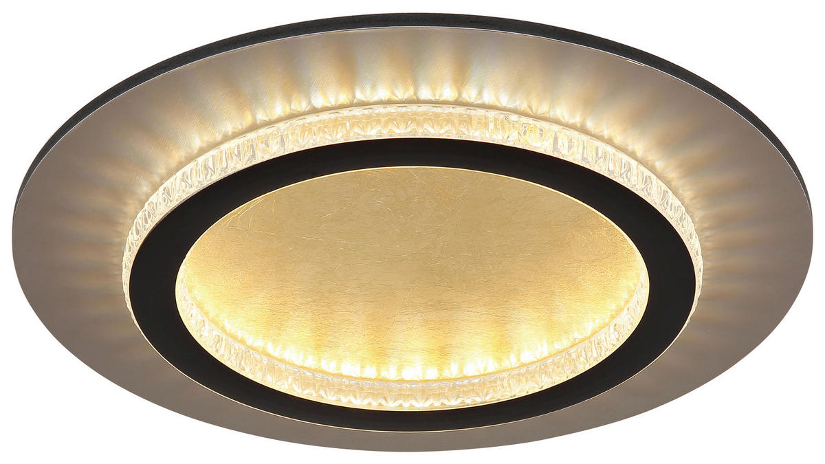 GLOBO LED-Deckenleuchte gold klar mattschwarz Kunststoff Metall H/D: ca. 5,5x35 cm 1 Brennstellen JAYDEN - gold/klar (35,00/5,50cm) - GLOBO