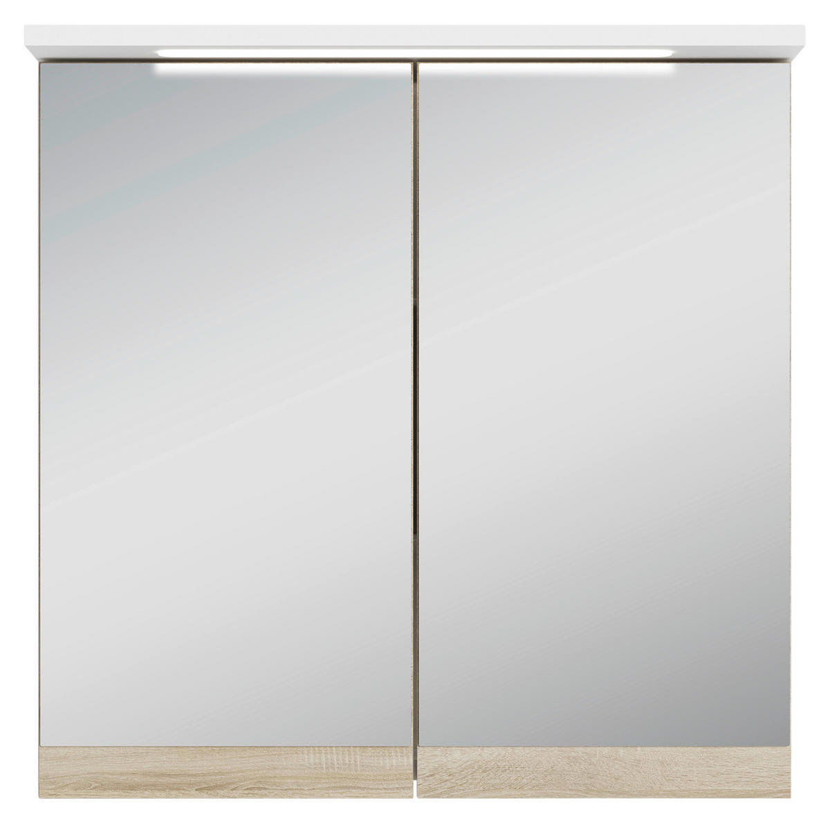 Spiegelschrank MARINO weiß matt Eiche Sonoma Nachbildung B/H/T: ca. 60x60x20 cm MARINO - Eiche/weiß (60,00/60,00/20,00cm) - byLIVING