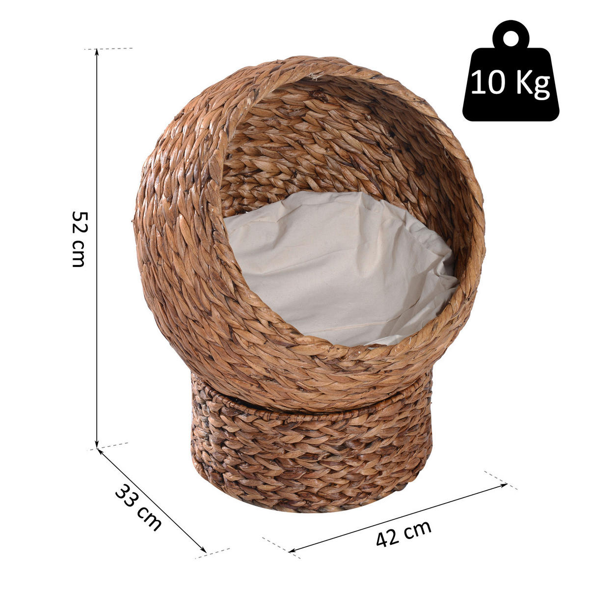 PawHut Katzenkorb braun Metall B/H/L: ca. 33x52x42 cm Katzenkorb - braun (42,00/33,00/52,00cm) - PawHut