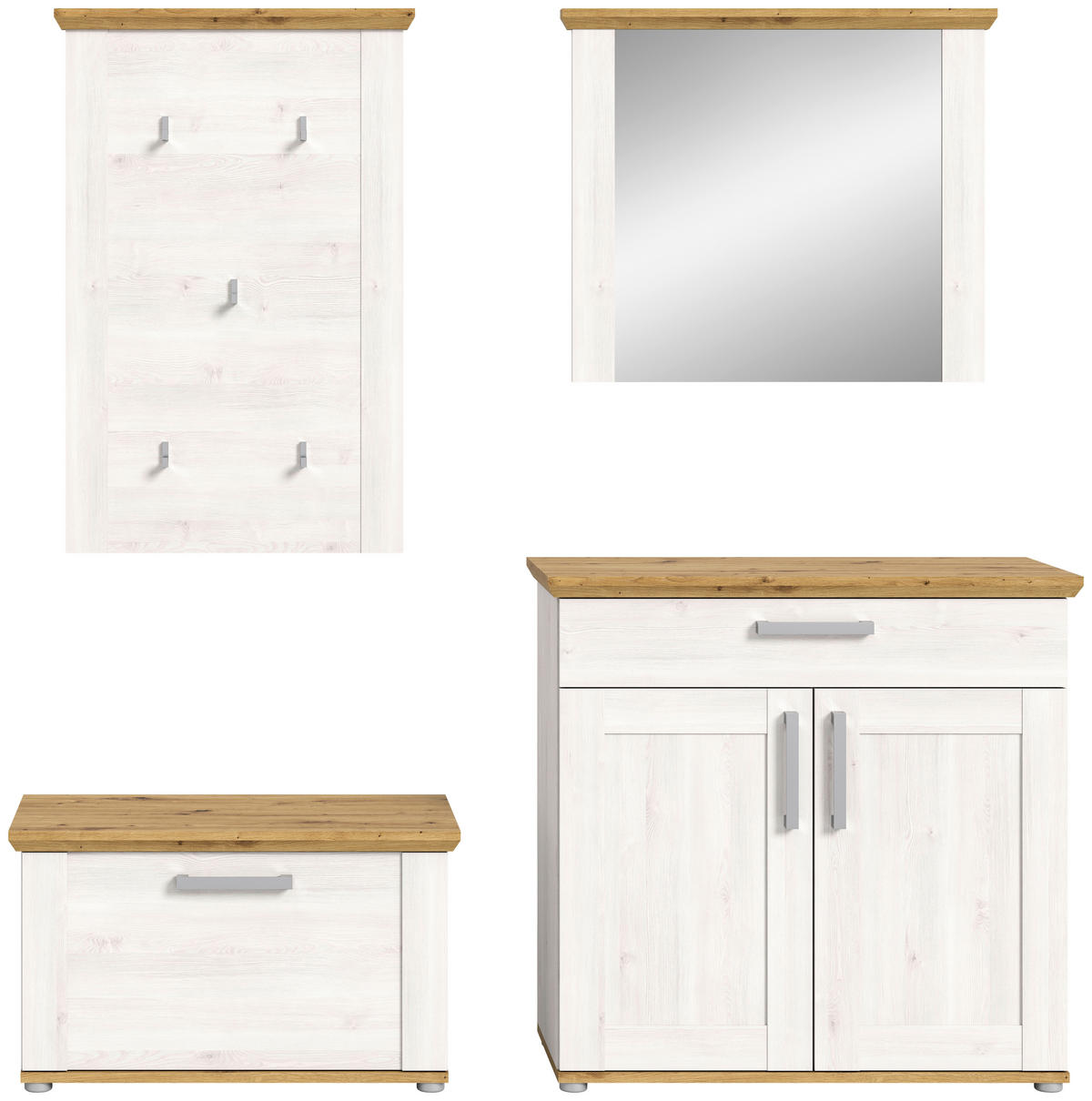 Garderobe Verona Sibiu Lärche Nachbildung Eiche Artisan Nachbildung B/H/T: ca. 190x196x39 cm Verona - Eiche (190,00/196,00/39,00cm) - xonox.home