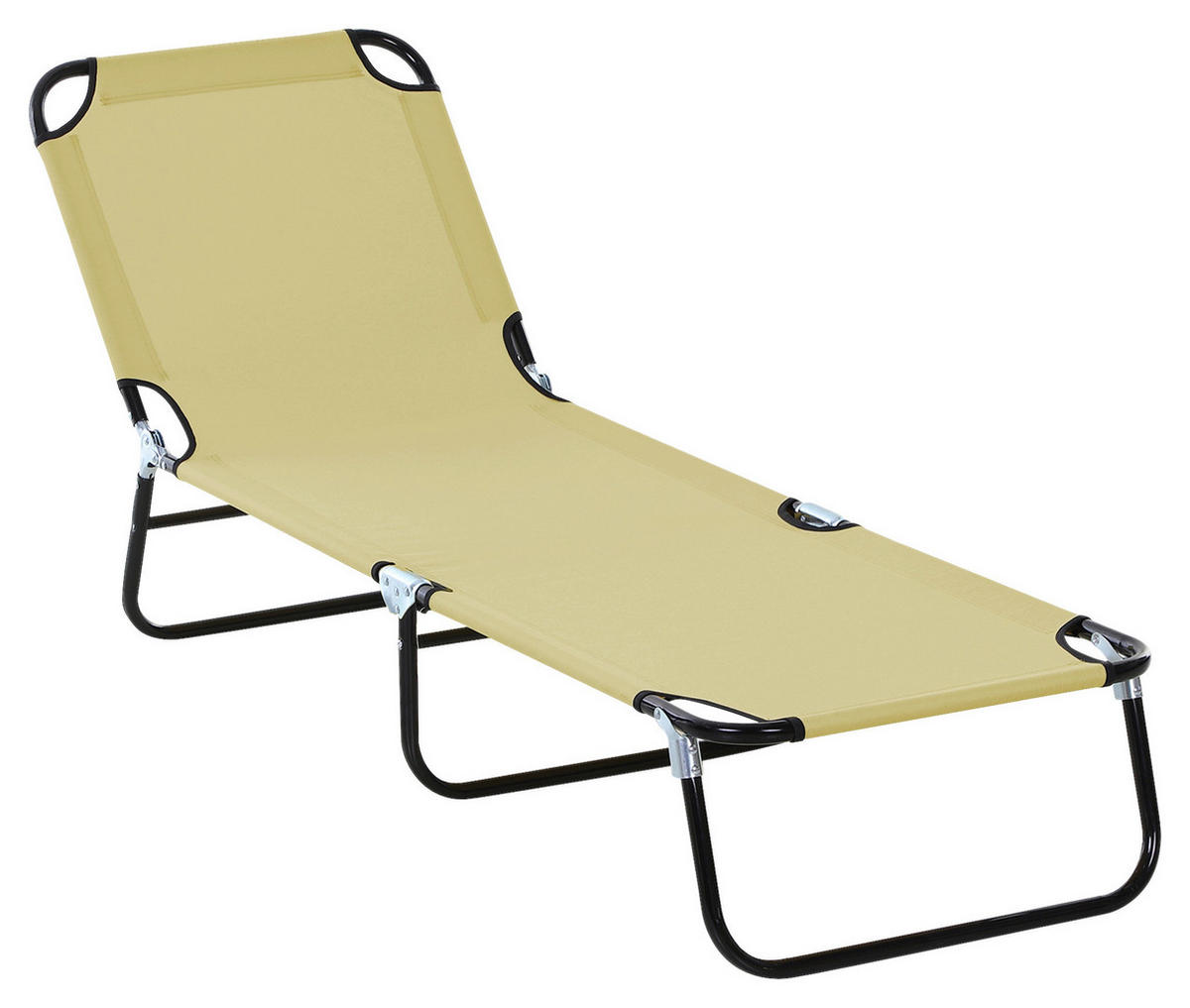 Outsunny Sonnenliege cremeweiß Stahl B/H/L: ca. 56x28x188 cm Sonnenliege - cremeweiß (188,00/56,00/28,00cm) - Outsunny