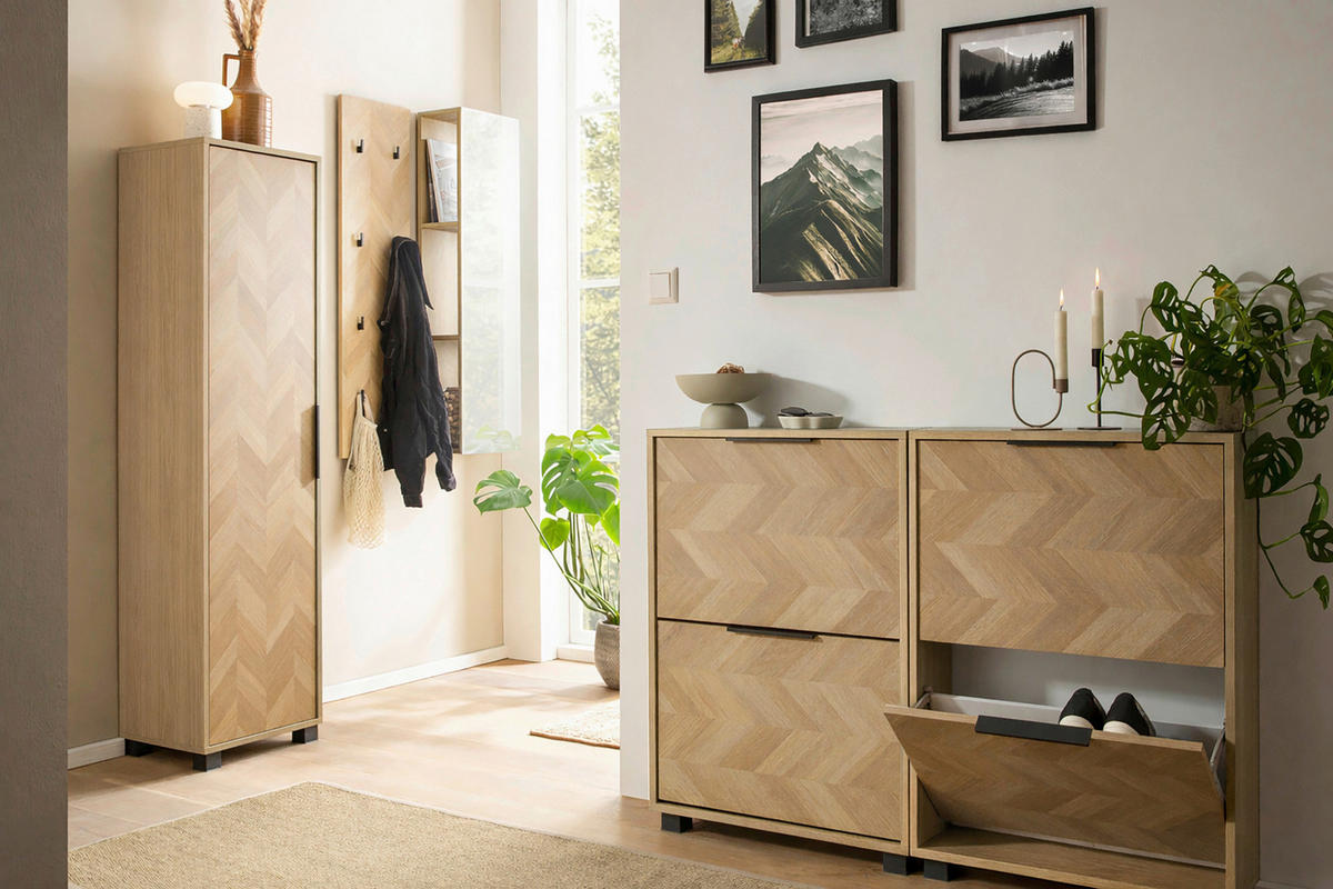 Schuhkipper Piazza, 2er Eiche Nachbildung B/H/T: ca. 59,8x85,7x19,55 cm Piazza, 2er - Eiche (59,80/85,70/19,55cm) - Schildmeyer