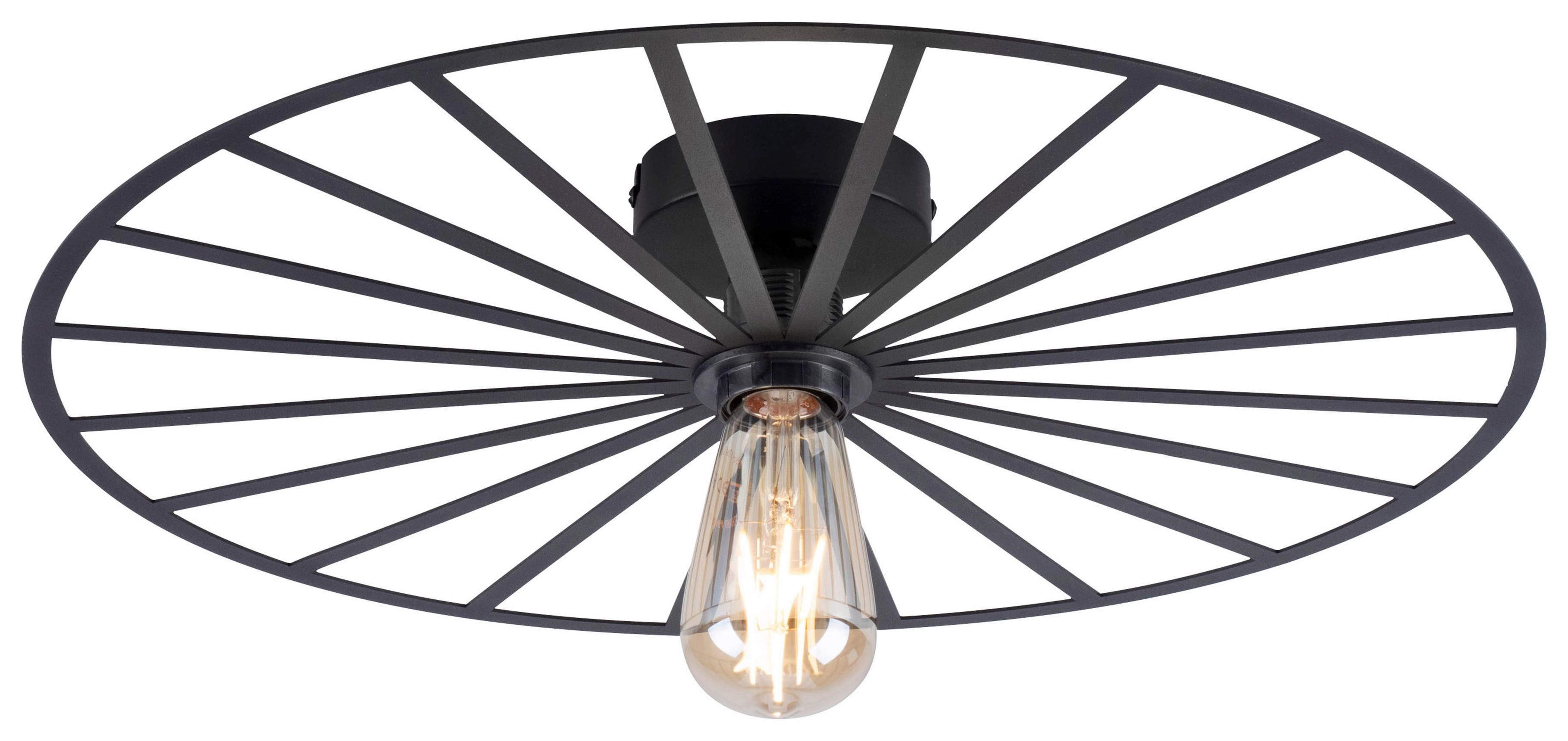 Just Light Wand-/Deckenleuchte SPIKE 15636-18 schwarz Metall H/D: ca. 9x50 cm E27 1 Brennstellen SPIKE - schwarz (50,00/9,00cm) - Just Light