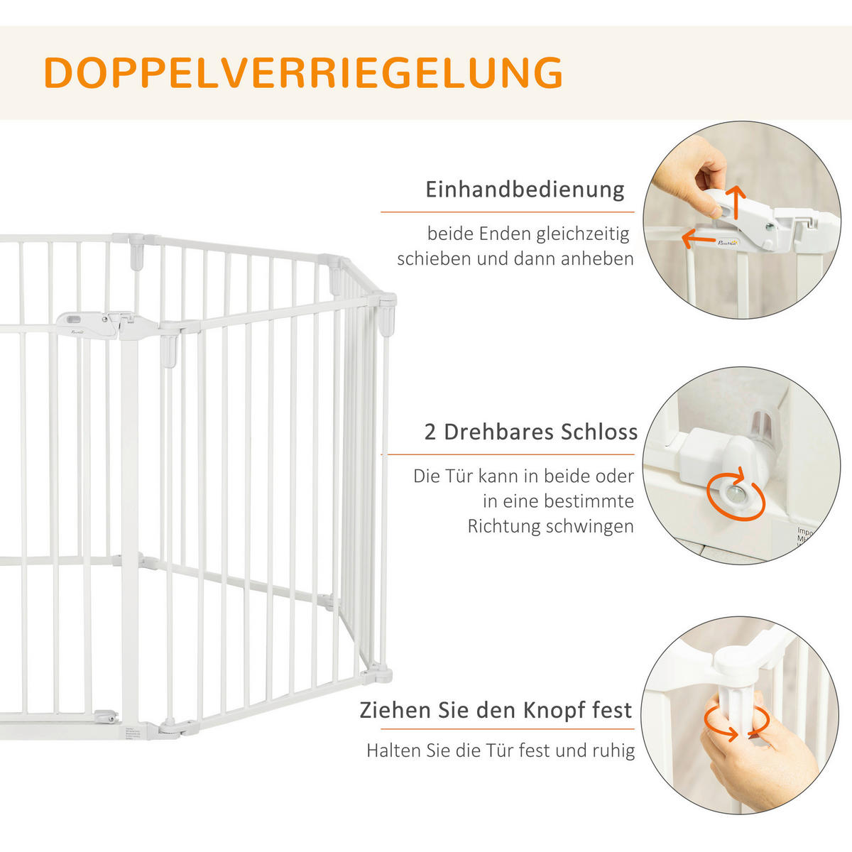 PawHut Hunde Absperrgitter Hunde Absperrgitter - (482,50/2,00/76,00cm) - PawHut