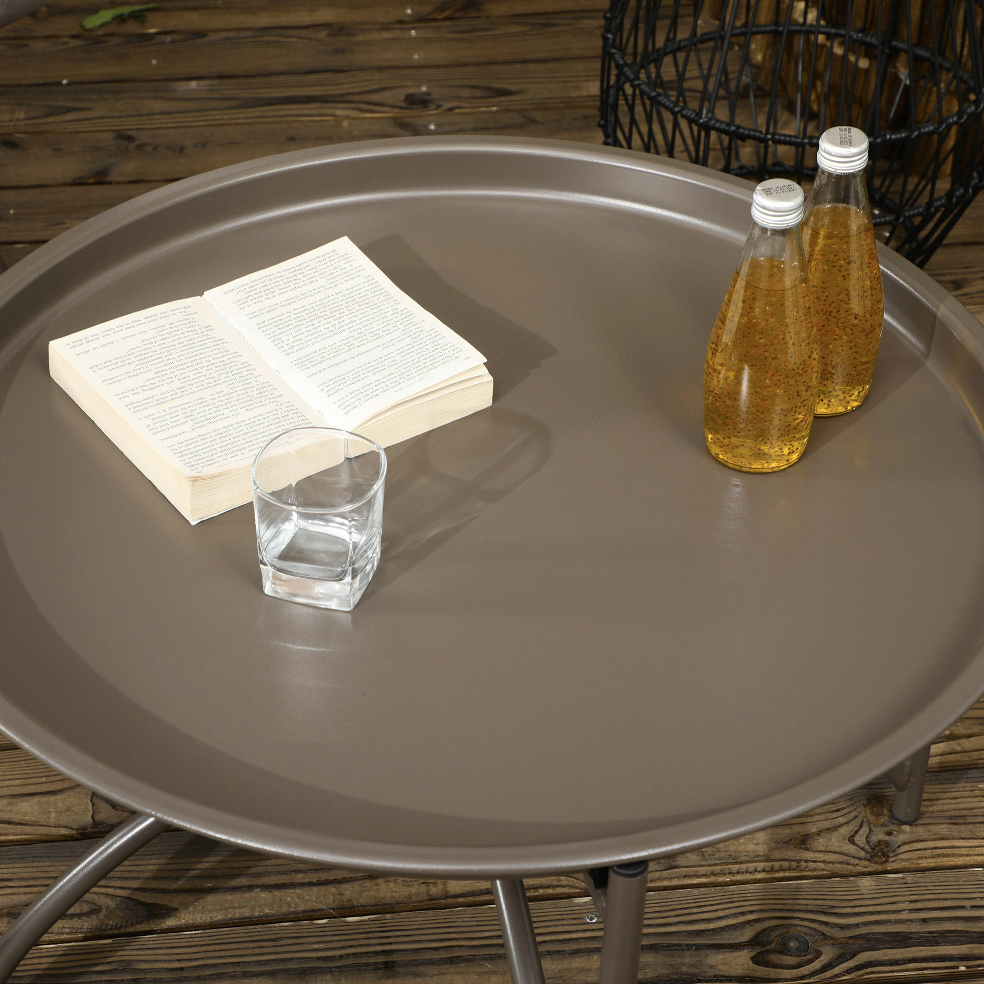 Outsunny Gartenstuhl-Set sand Polyester B/H/L: ca. 75x142x118 cm Gartenstuhl-Set - sand (118,00/75,00/142,00cm) - Outsunny