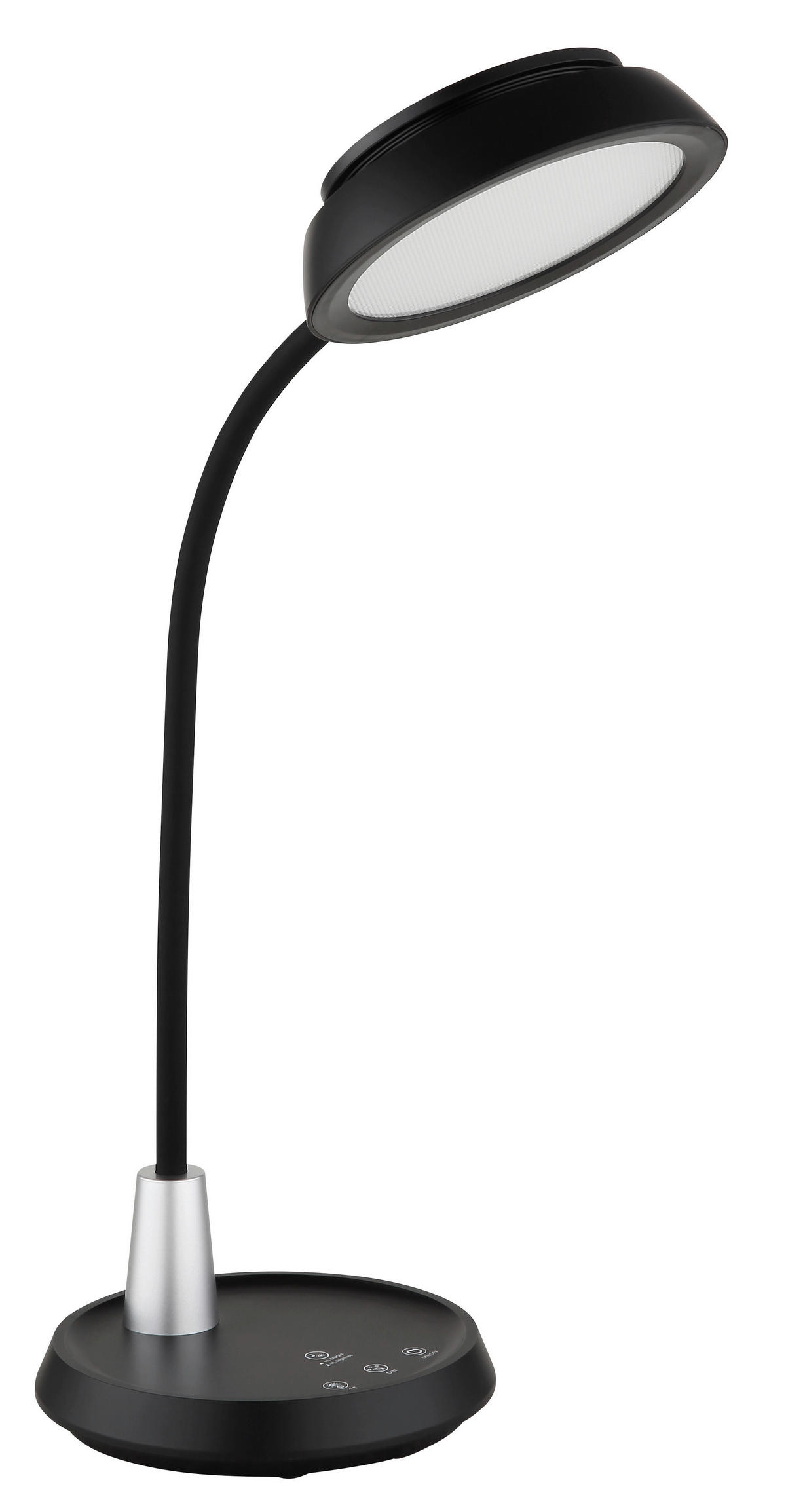 GLOBO Tischleuchte schwarz Opal silber Silikon PVC Kunststoff B/H/L: ca. 17,2x44,8x30,6 cm 1 Brennstellen KIRK - schwarz/Opal (30,60/17,20/44,80cm) - GLOBO