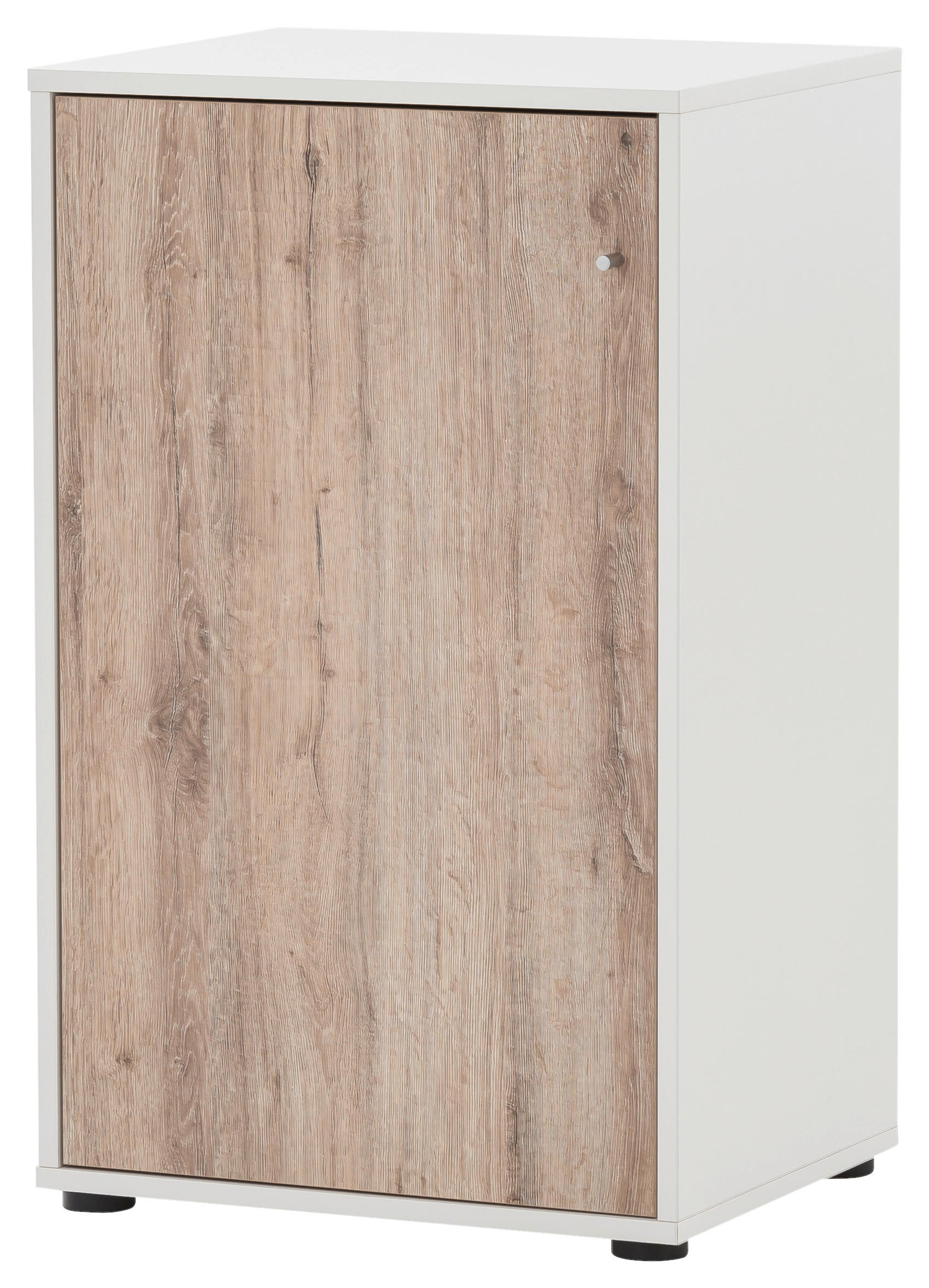 Midischrank Serie 400 perlweiß Optik Wildeiche Nachbildung B/H/T: ca. 50,9x83,6x41 cm Serie 400 - (50,90/83,60/41,00cm) - Möbelpartner