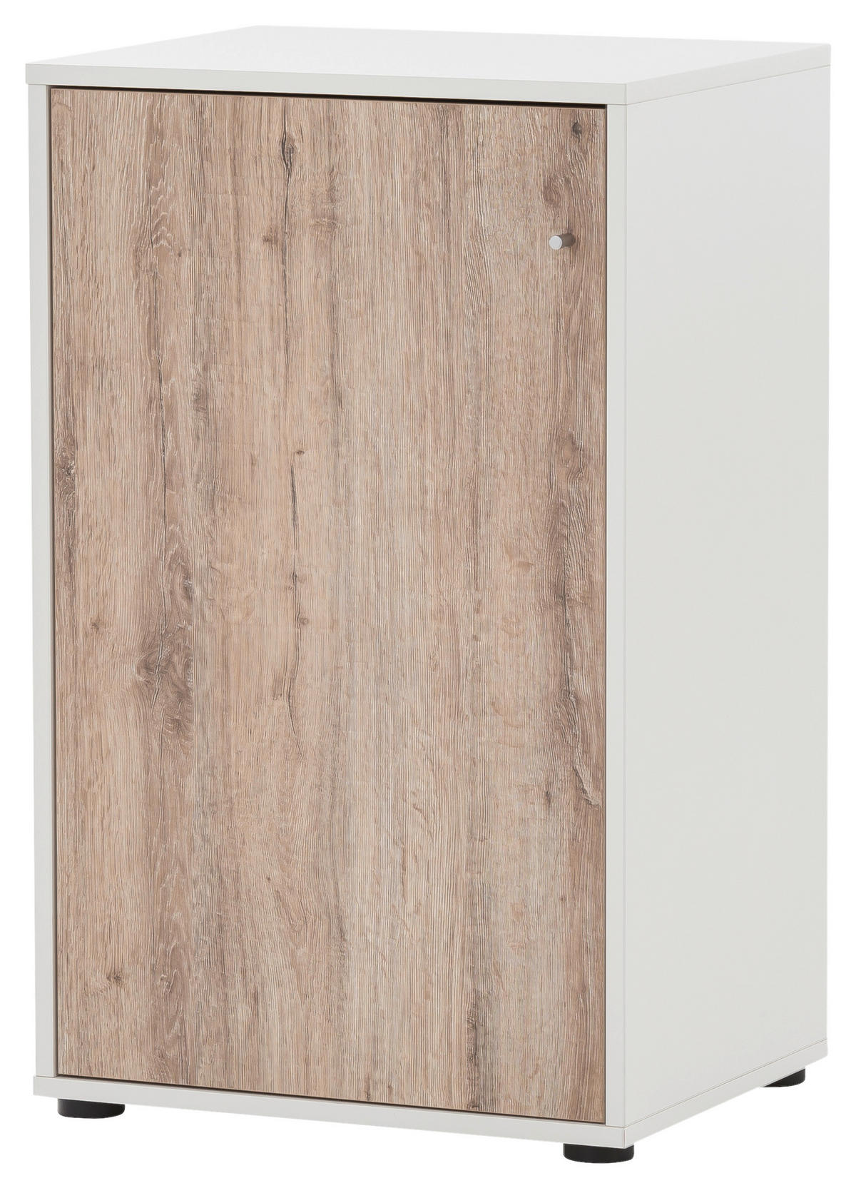 Midischrank Serie 400 perlweiß Optik Wildeiche Nachbildung B/H/T: ca. 50,9x83,6x41 cm Serie 400 - (50,90/83,60/41,00cm) - Möbelpartner