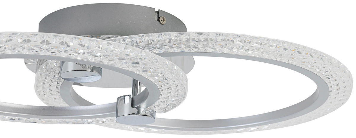 Nolo LED Deckenleuchte Chrom Aluminium Kunststoff Metall B/H/L: ca. 34x8,5x50 cm null 2 Brennstellen LED-Deckenleuchte_Maren - Chrom (50,00/34,00/8,50cm) - Nolo
