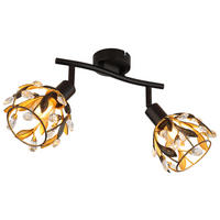 GLOBO Spot MIKA 15759-2 gold schwarz Metall B/H/L: ca. 12x15,5x25 cm E14 2 Brennstellen MIKA - gold/schwarz (25,00/12,00/15,50cm) - GLOBO