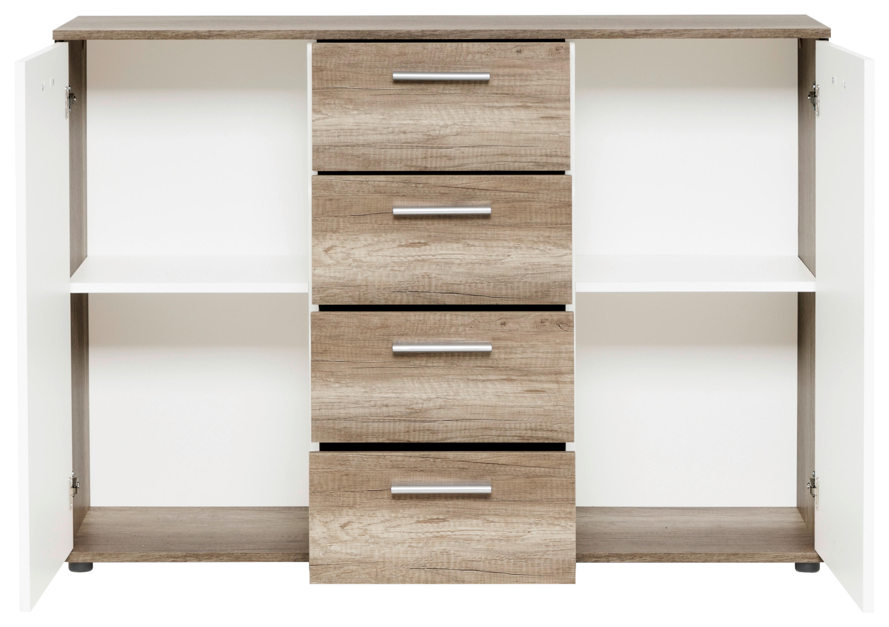 Kommode Jacky 2 B/H/T: ca. 120x85x35 cm Jacky 2 - Eiche/weiß (120,00/85,00/35,00cm)