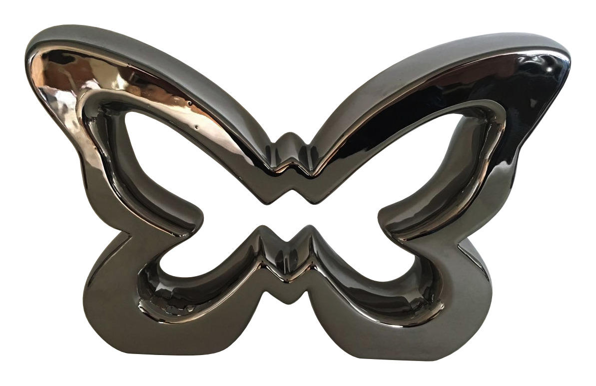 POCOline Deko-Schmetterling Deko-Schmetterling - silber (25,50/16,50/4,50cm)