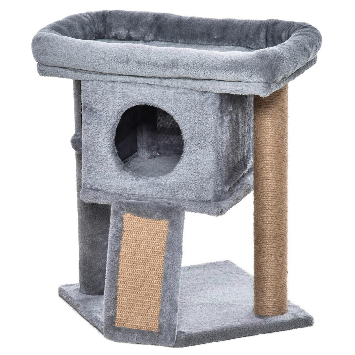 PawHut Katzenbaum hellgrau Polyester B/H/L: ca. 40x57x40 cm Katzenbaum - hellgrau (40,00/40,00/57,00cm) - PawHut
